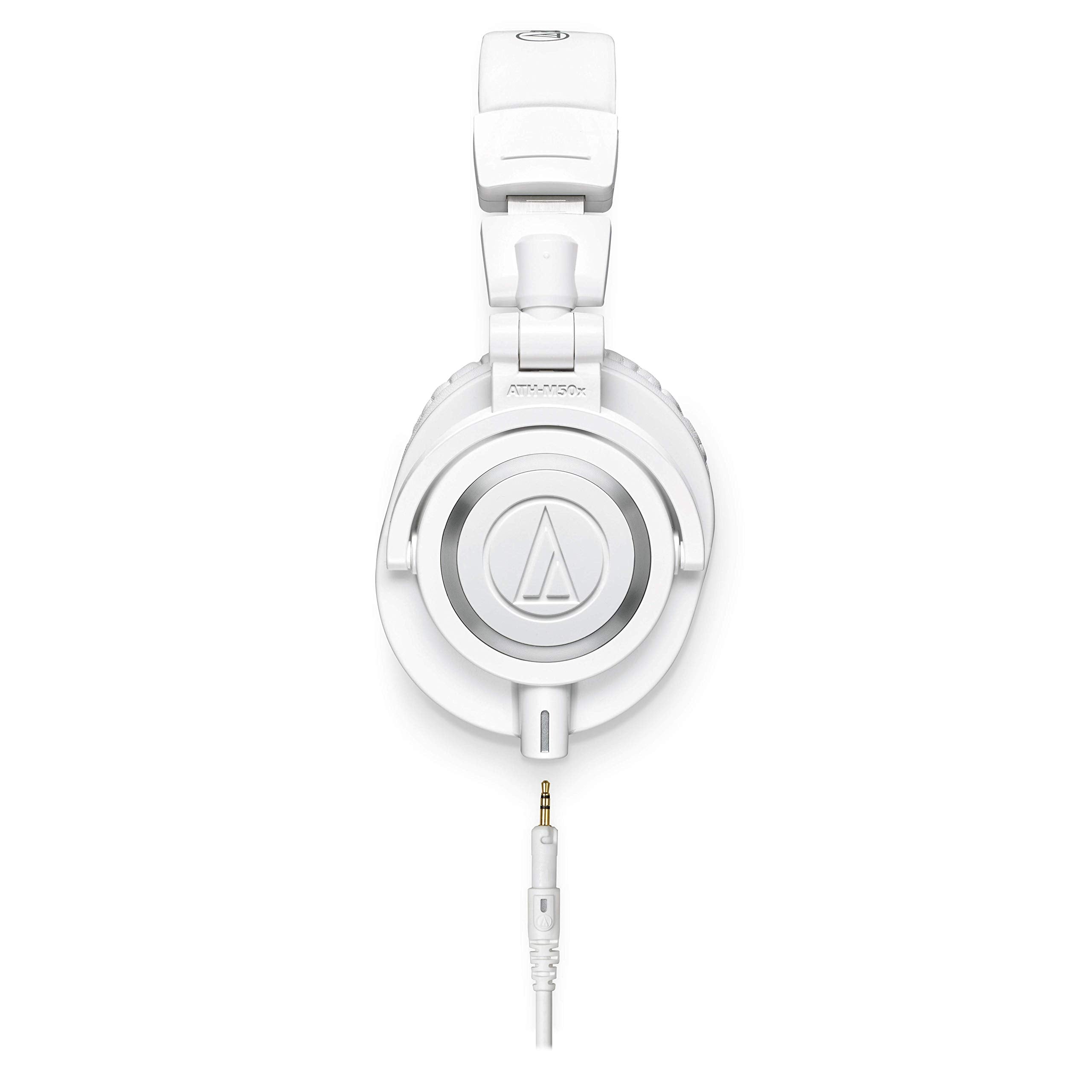 Audio-Technica ATH-M50XWH Professional Studio Monitor Headphones, White, Small