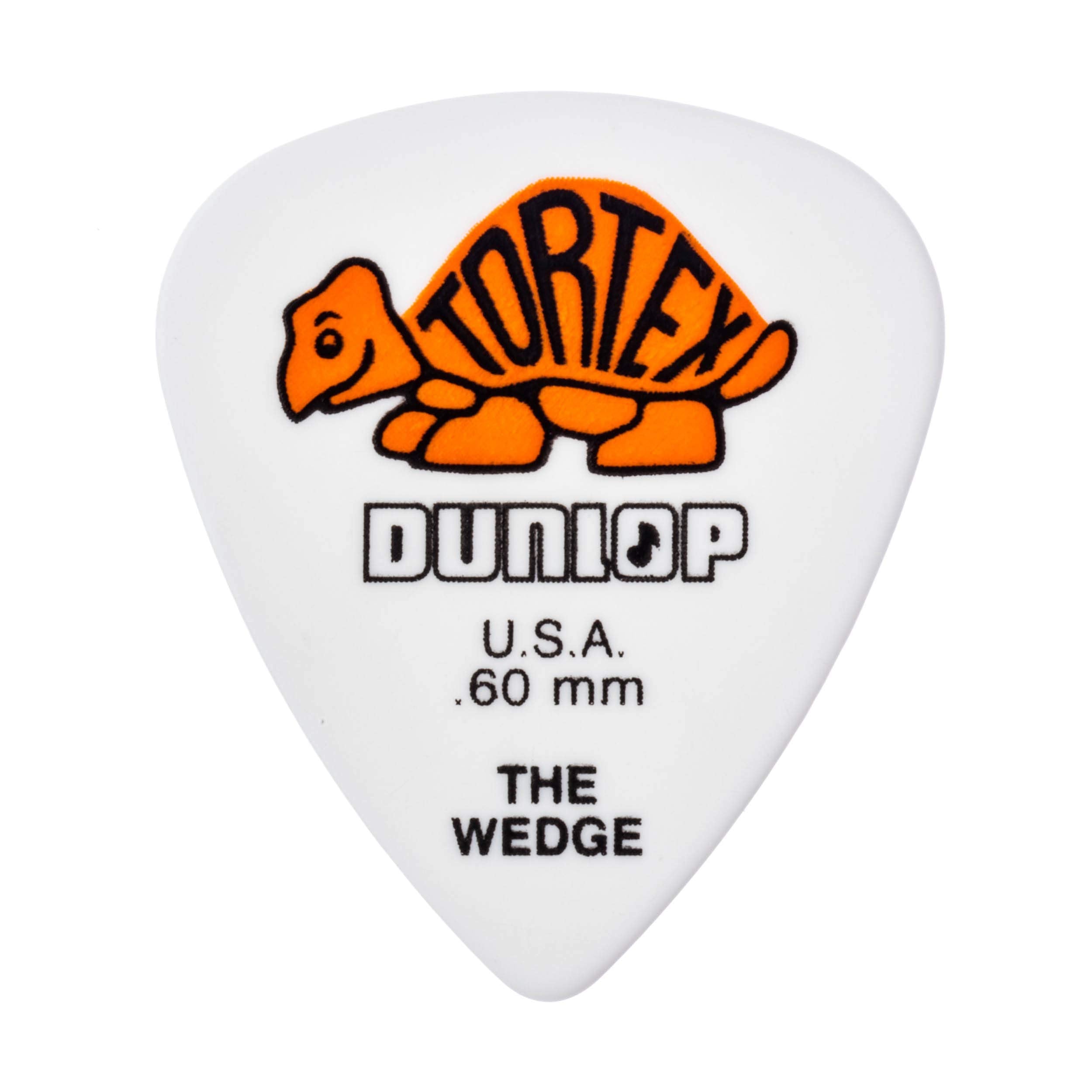 Dunlop Tortex Wedge, White/Orange, .60Mm, 12/Player'S Pack