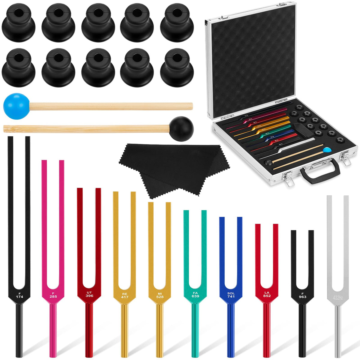 Fiada Tuning Fork Set Chakra Tuning Fork Multiple Hz Tuning Forks for ...