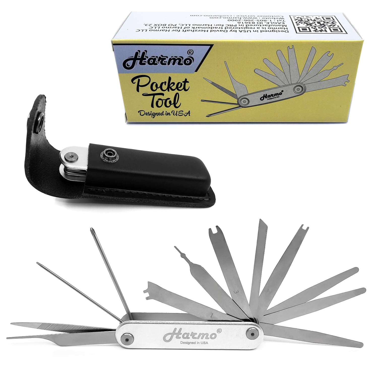 Harmonica 12 in 1 Repair Tool Kit by Harmo - 4 1/2 X 7/8 X 5/8 Inch Pocket Tool Set for Harmonica Service & Maintenance, Suited 