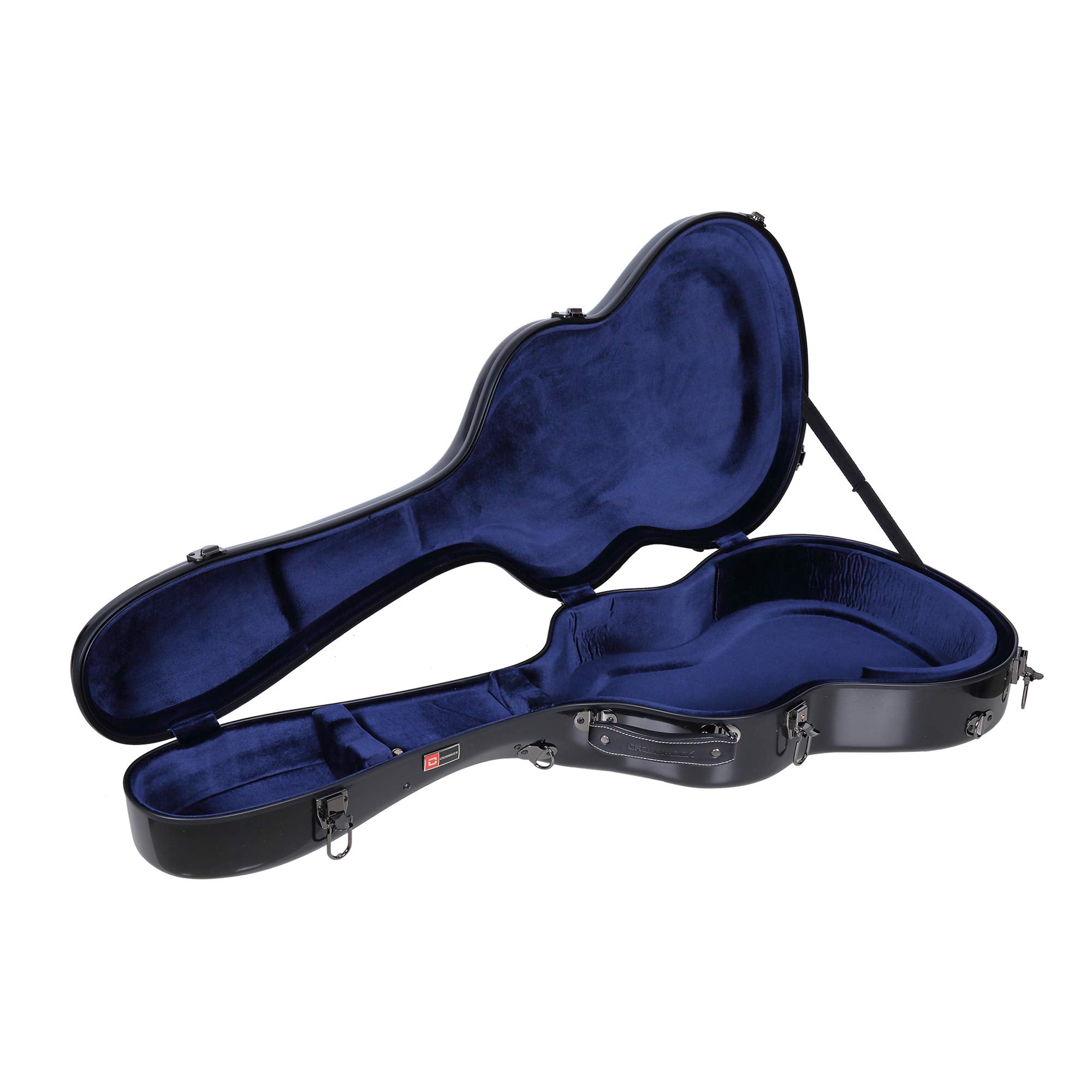 Crossrock Deluxe Fiberglass Classical Guitar Case, 4/4 Full Size, Black (CRF2020CBK)