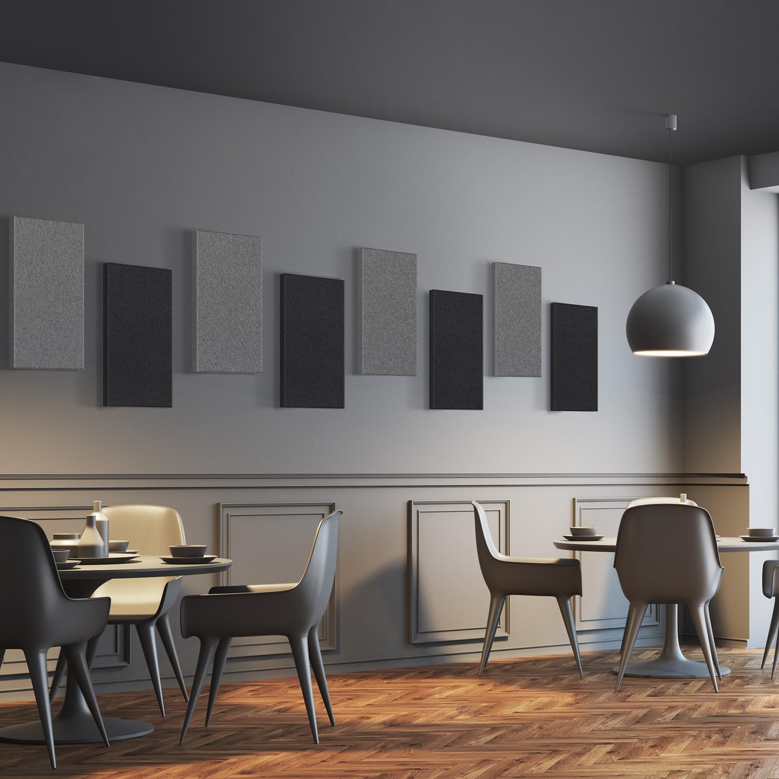 UMIACOUSTICS 4 PCS Acoustic Panels, 2 Thick 23.6'' x 11.8'' Fiberglass Sound Proof Wall Panels, Self-adhesive Sound Absorbing Pa