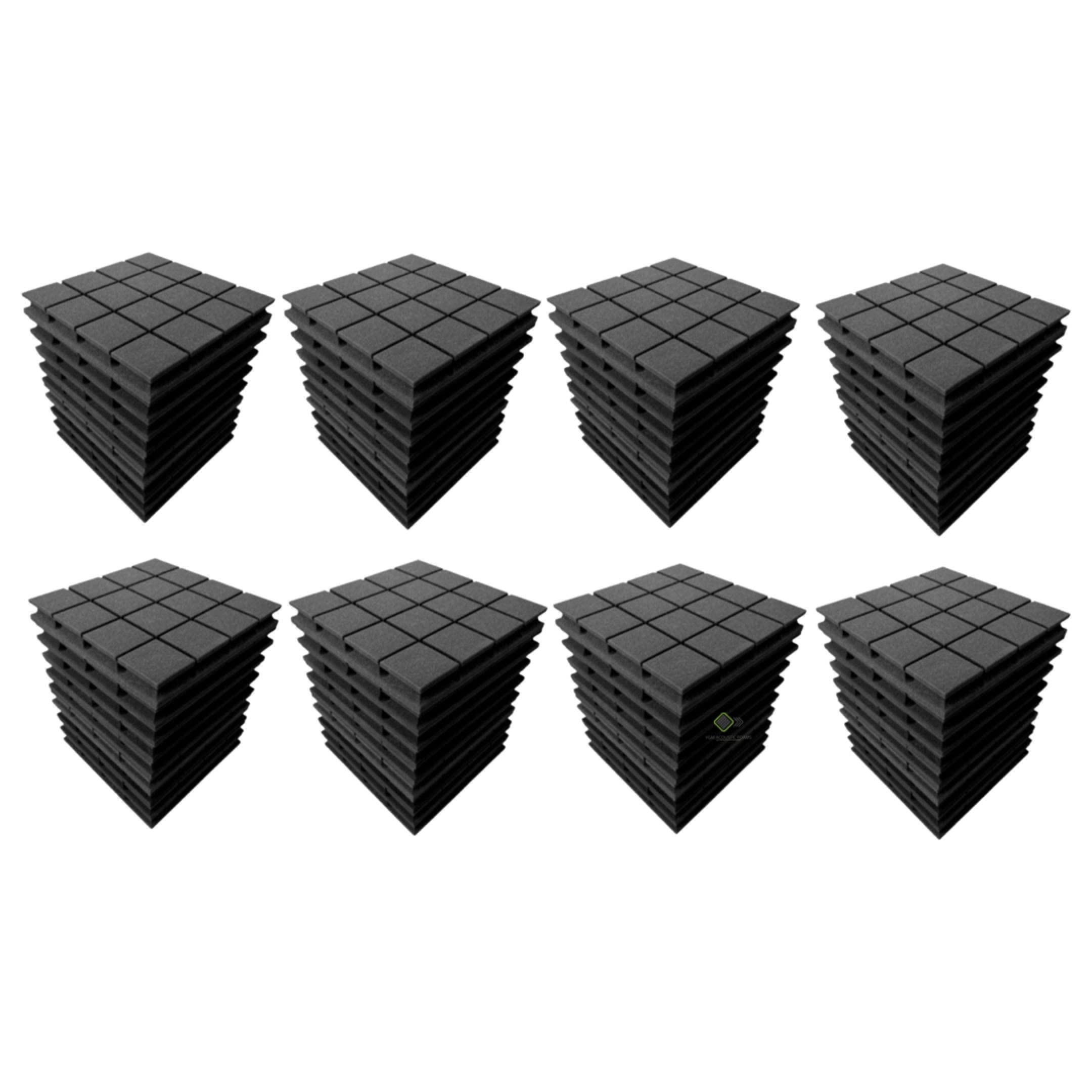 YGM Acoustic Foams Turbo Acoustic Panels, 12  X 12  X 2 , 50 Density Soundproofing Studio Noise, Echo Reduction and Absorption P