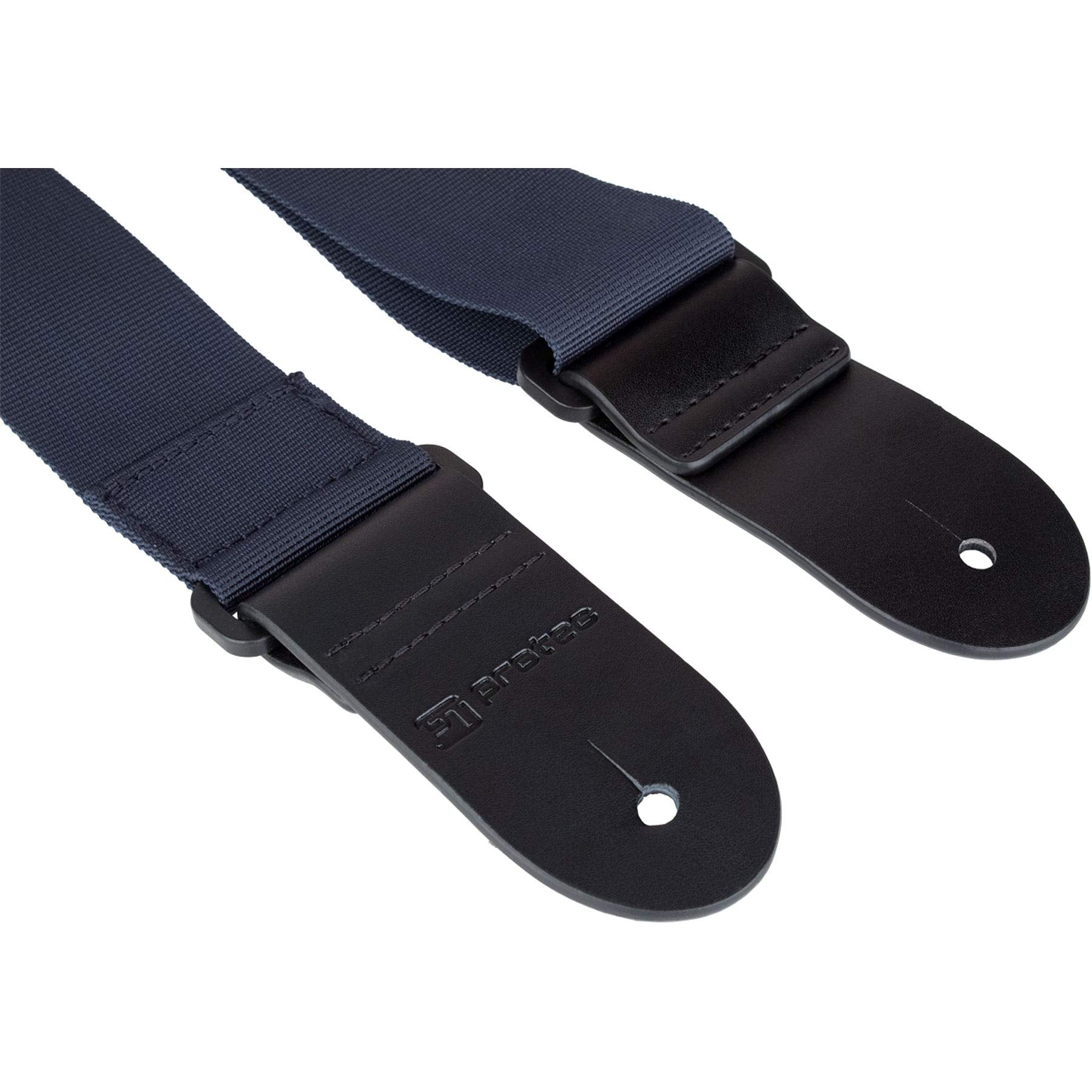 Pro-Tec Protec Guitar Strap With Pick Pocket & Leather Ends Abdominal Support (POLYSTBX), Blue