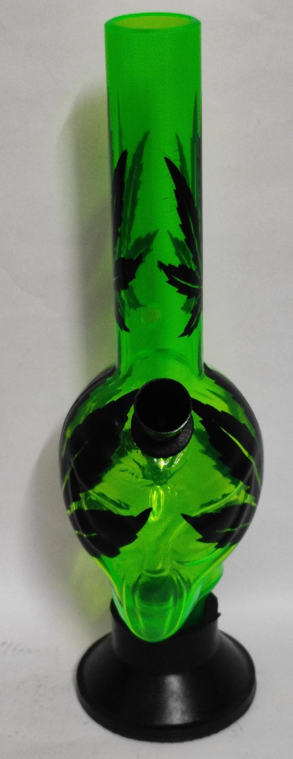 Mft Transparent (8 Inch) Acrylic Bong Green Mouth Shape Strong Bong (Pack Of 1) Assorted Colours