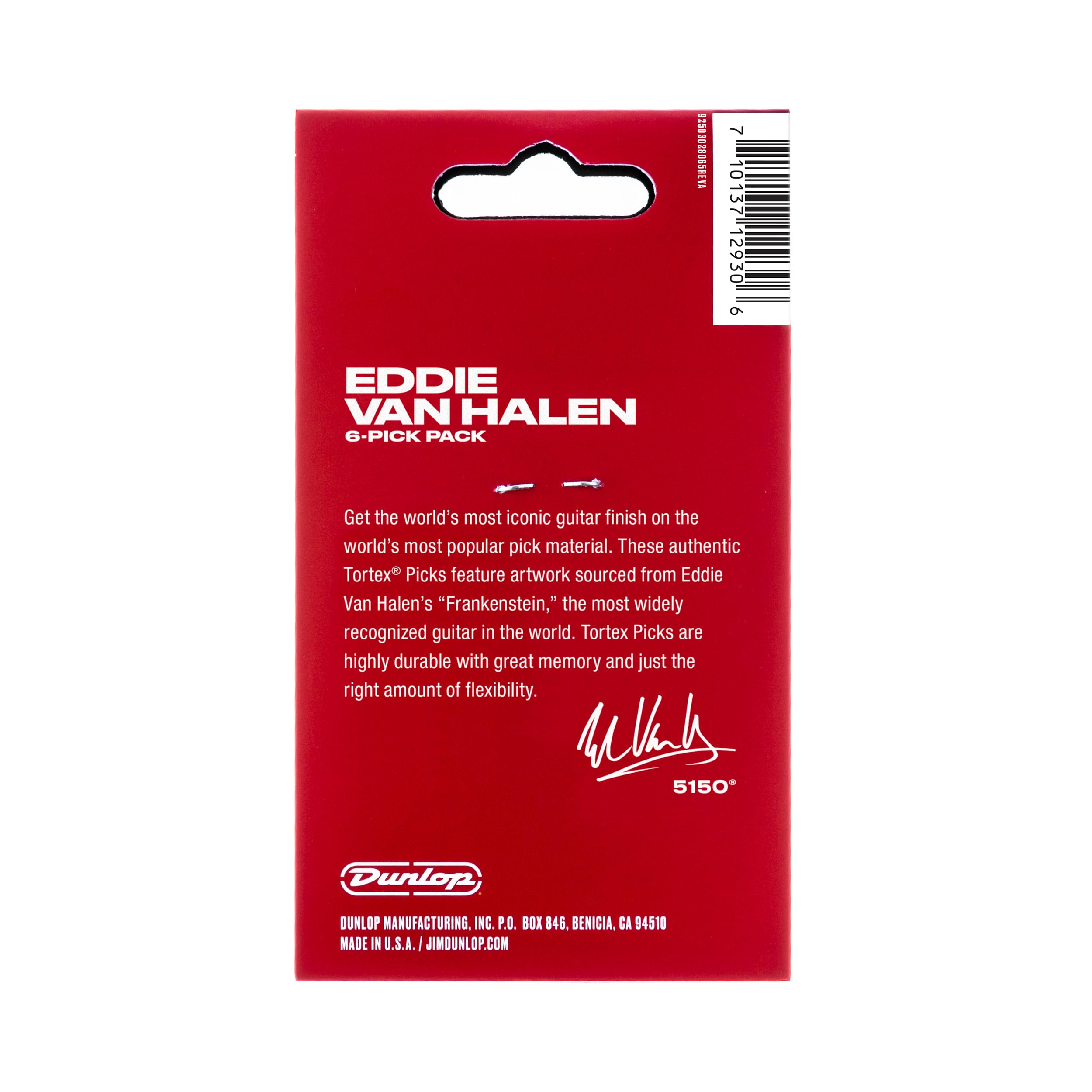 Jim Dunlop EVH Tortex Frankenstein Picks .73mm - 6 Pack