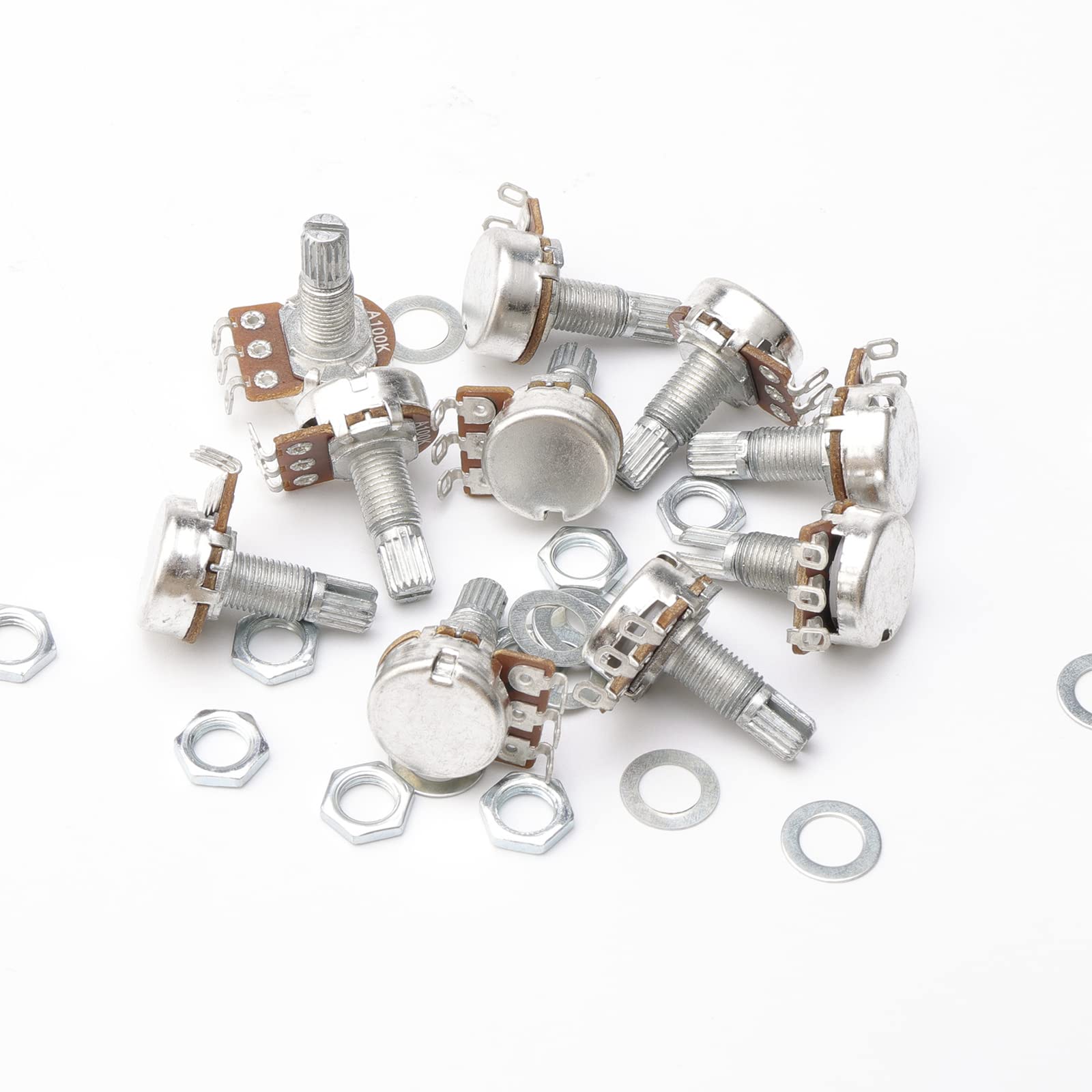 JIUWU DN A10k Ohm Mini Control Potentiometer for Electric Guitar Volume Pot (Pack of 10)