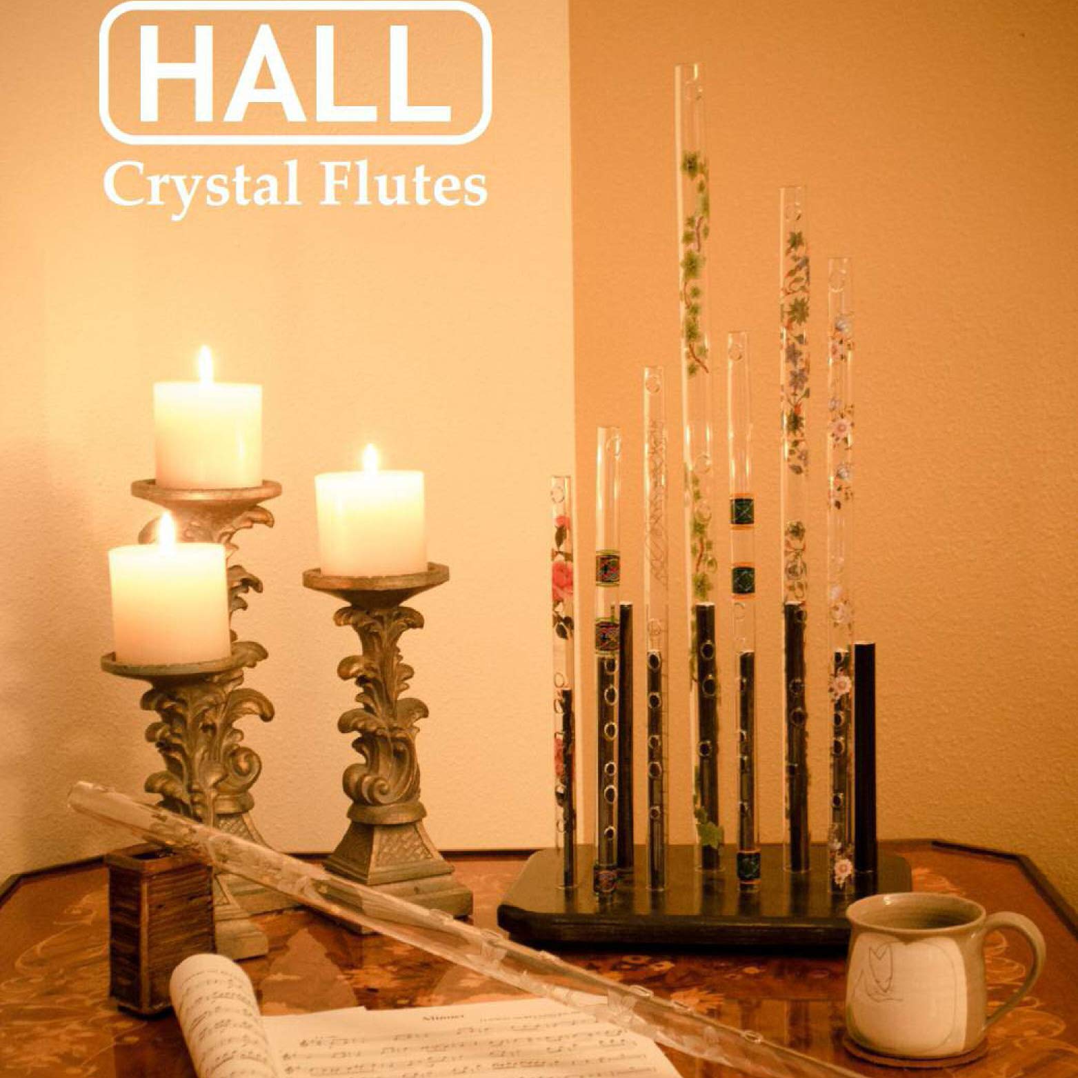 Hall Crystal Flute 11204 - Inline Glass Piccolo in C - Green Ivy