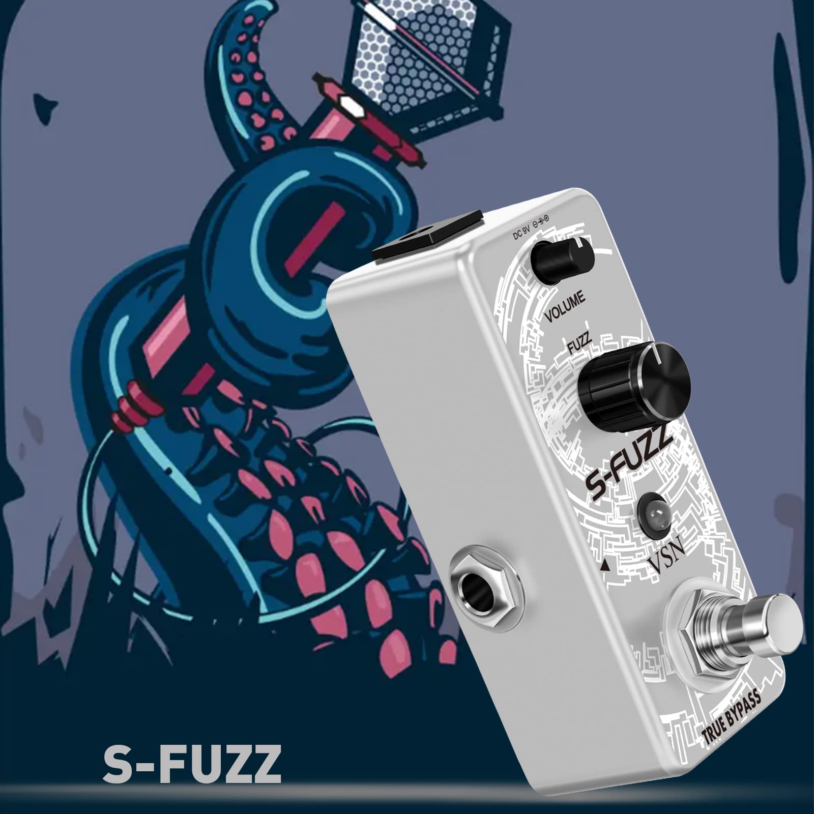 VSN Guitar Fuzz Traditional Rich, zinc alloy Classic Effects Pedal