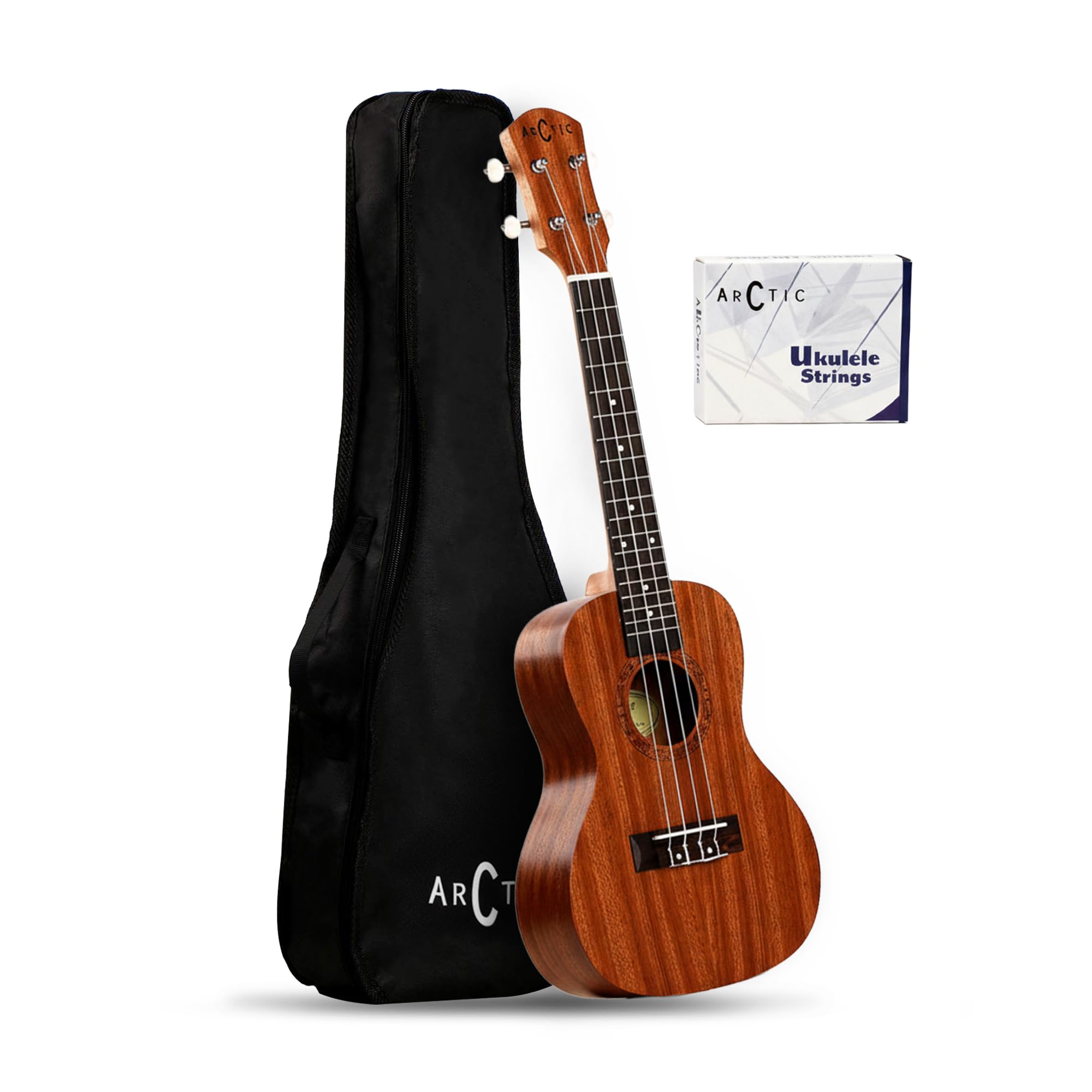 Arctic 21 Soprano Ukulele Kit, Aquila Strings (Strings Made In Italy), Concert Size, Mahogany Body, Rosewood Fingerboard, Matte 