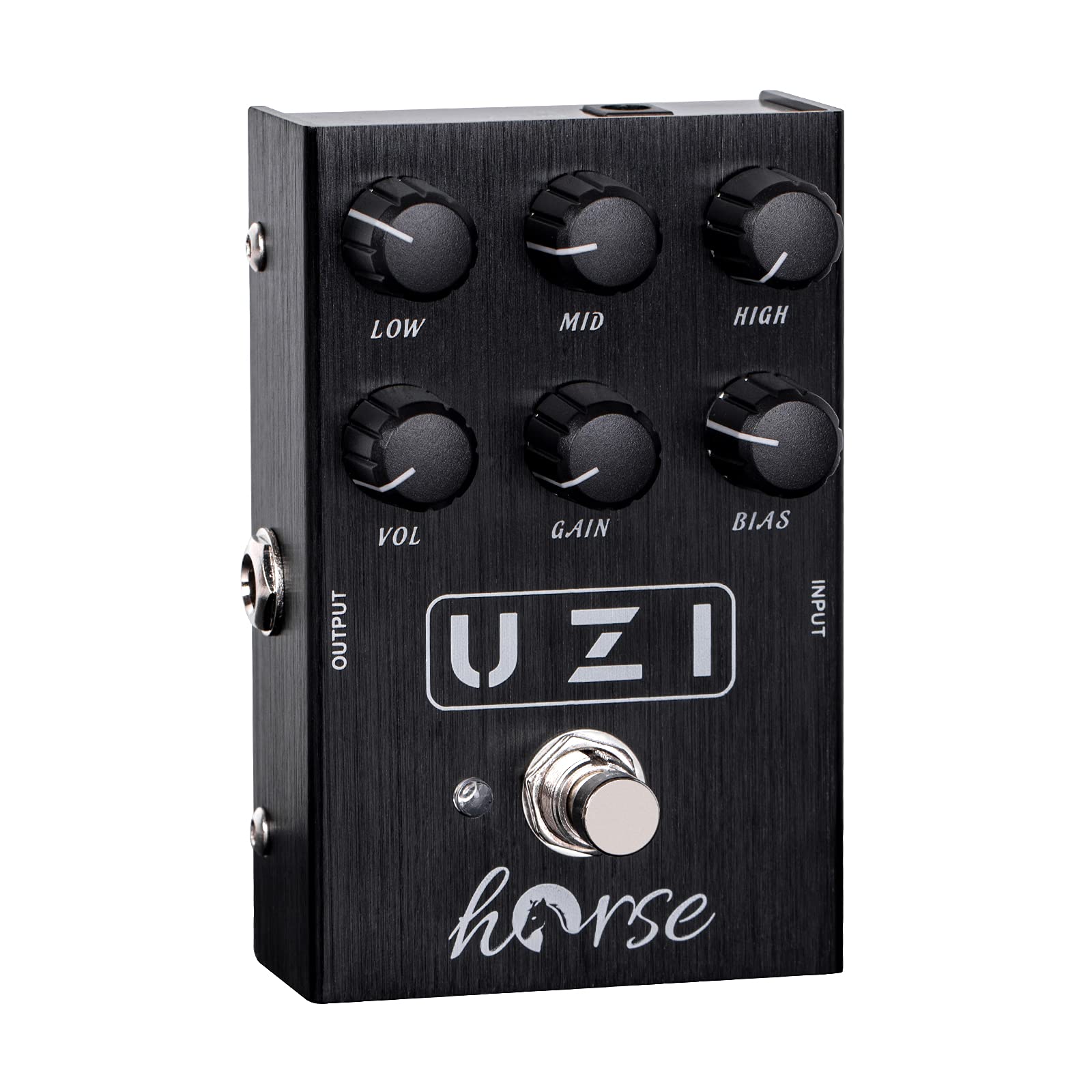 UZI Distortion Pedal, Horse Heavy Metal with BIAS Knob Switch Between American and British Distortion for Electric Guitar Effect