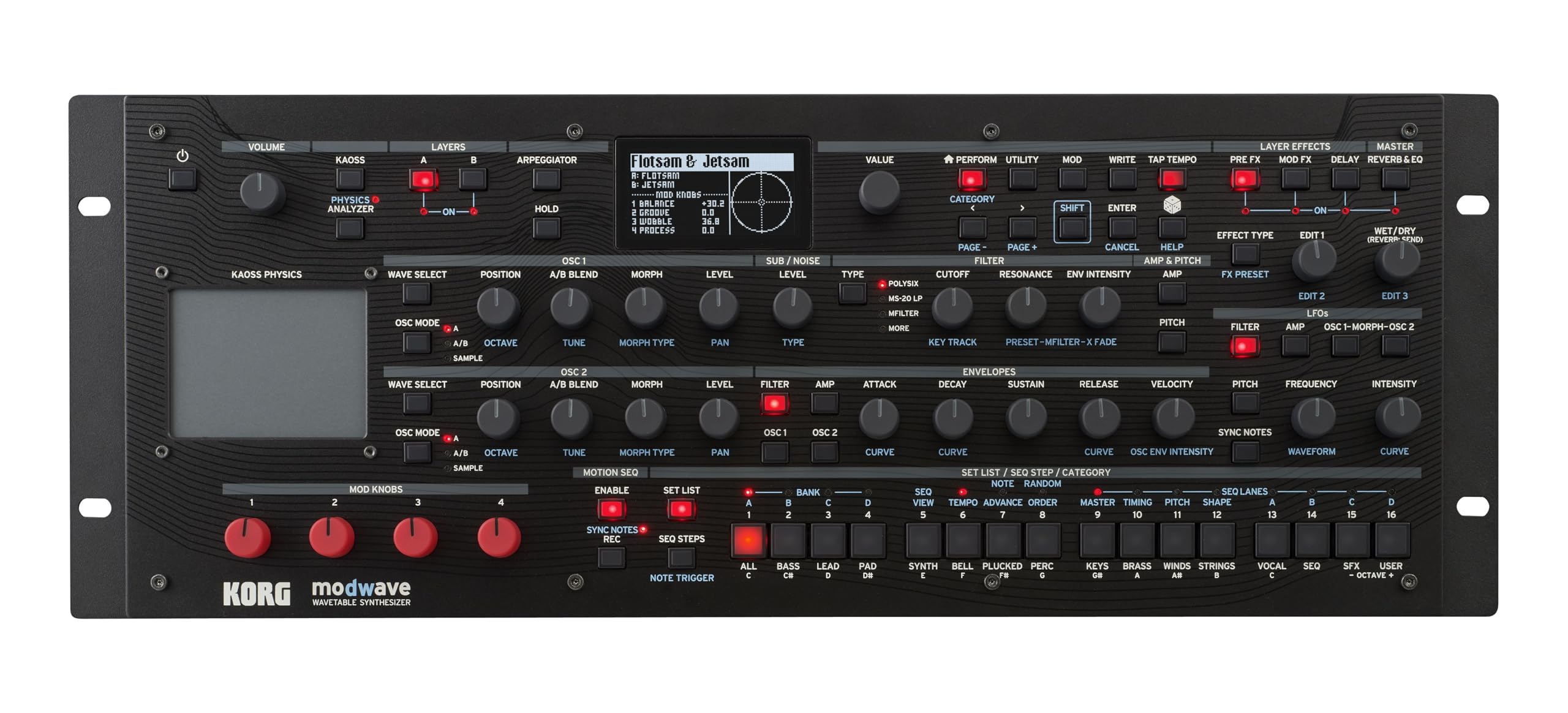 Korg modwave Module Wavetable Polyphonic Digital Synthesizer for Desktop or or Rackmout w/ built-in KAOSS Pad (MODWAVEM)