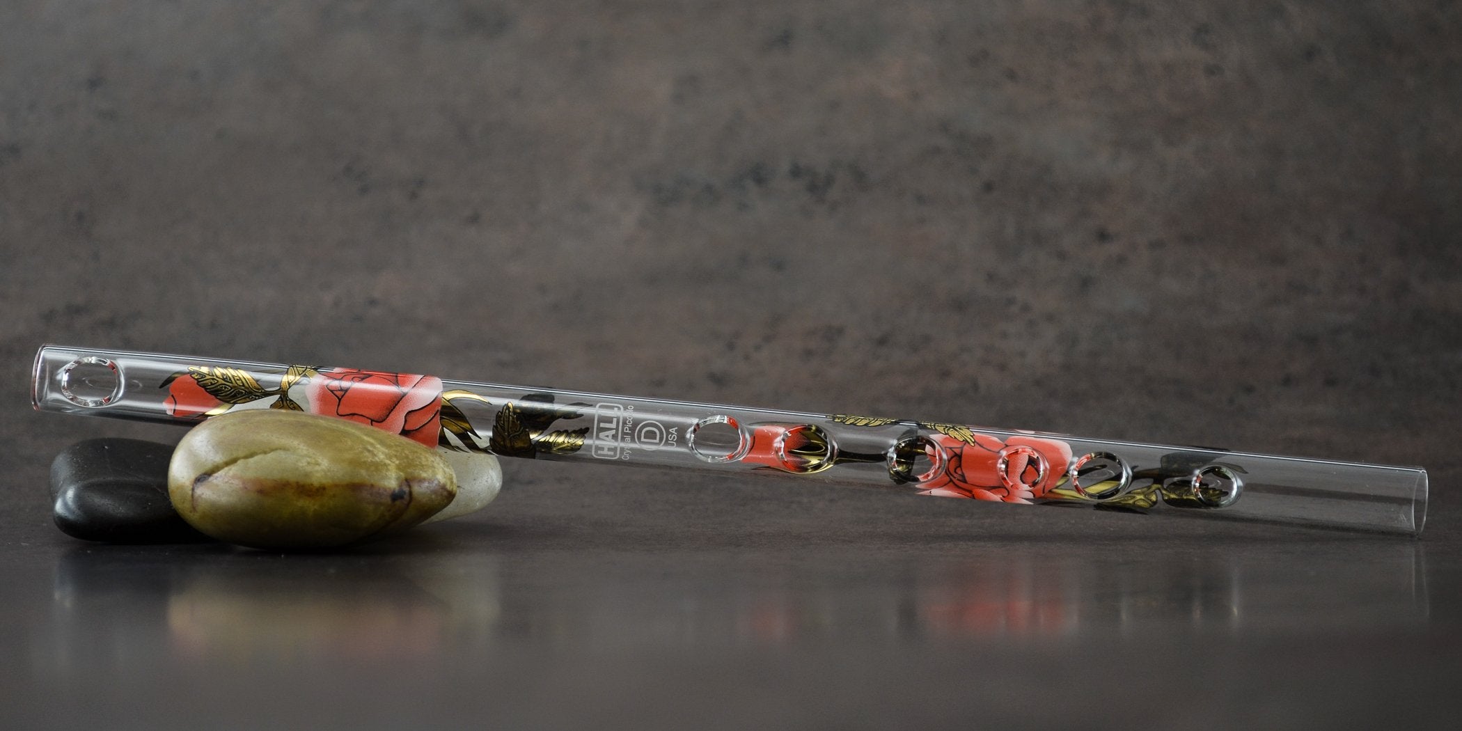 Hall Crystal Flute 11014 - Inline Glass Piccolo In D - Rose/Gold