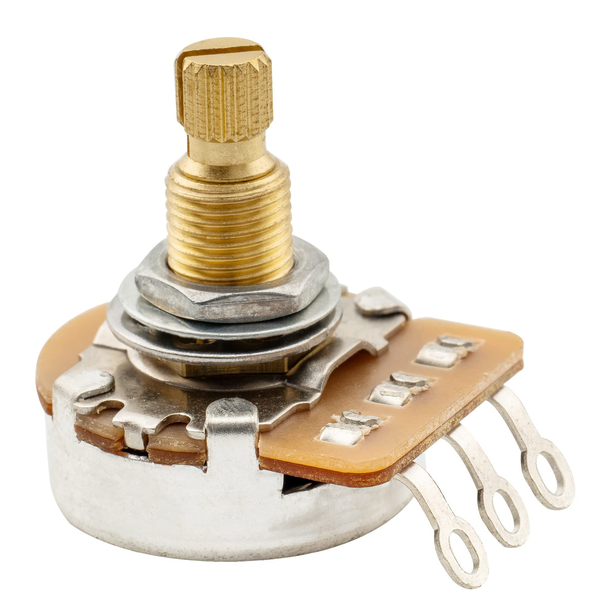 Musiclily Pro Hd B1M Full Brass Metric Coarse 18-Spline Split Shaft Pot Linear Taper Potentiometer For Electric Guitar Bass