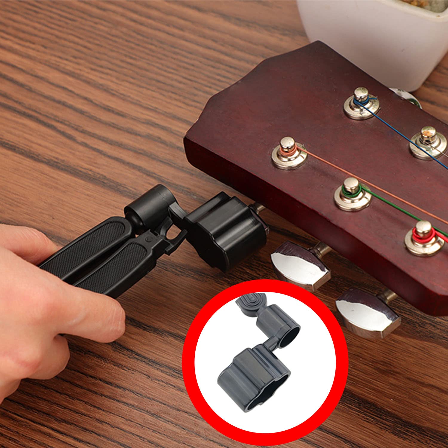 3 in 1 Guitar Tool CHENJIN Black Professional Guitar String Winder Cutter and Bridge Pin Puller For Repairing Restringing, 3-in-