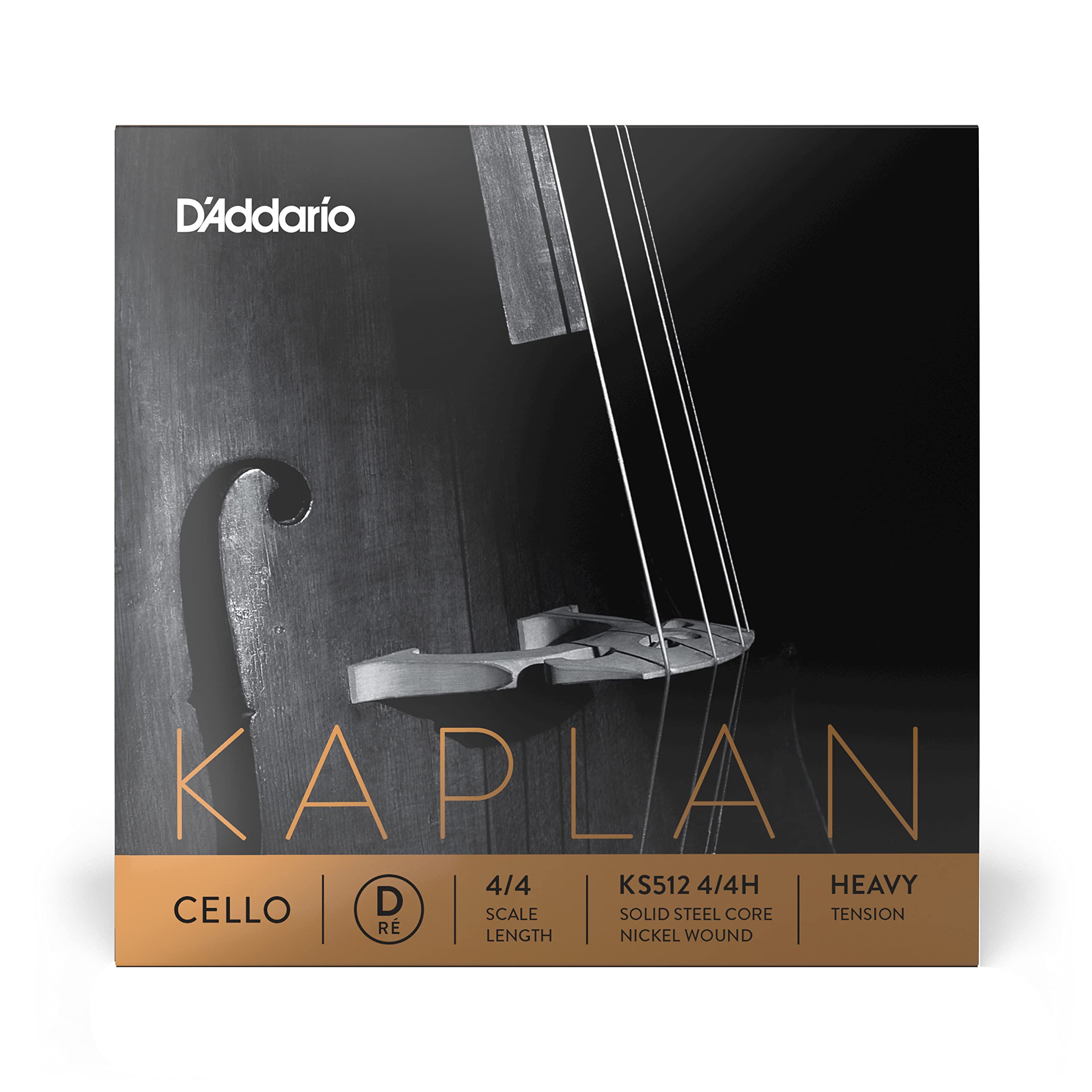 DAddario Kaplan Cello String - Single D String - KS512 4/4H - Cello Strings - 4/4 Scale, Heavy Tension