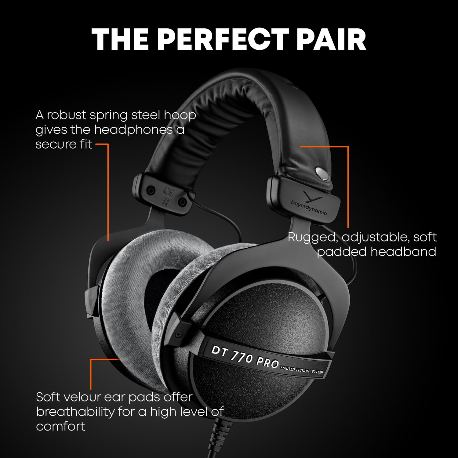 beyerdynamic DT 770 Pro 32 Ohm Studio Headphone, Grey (DT 770 Pro 32 Ohm Grey)