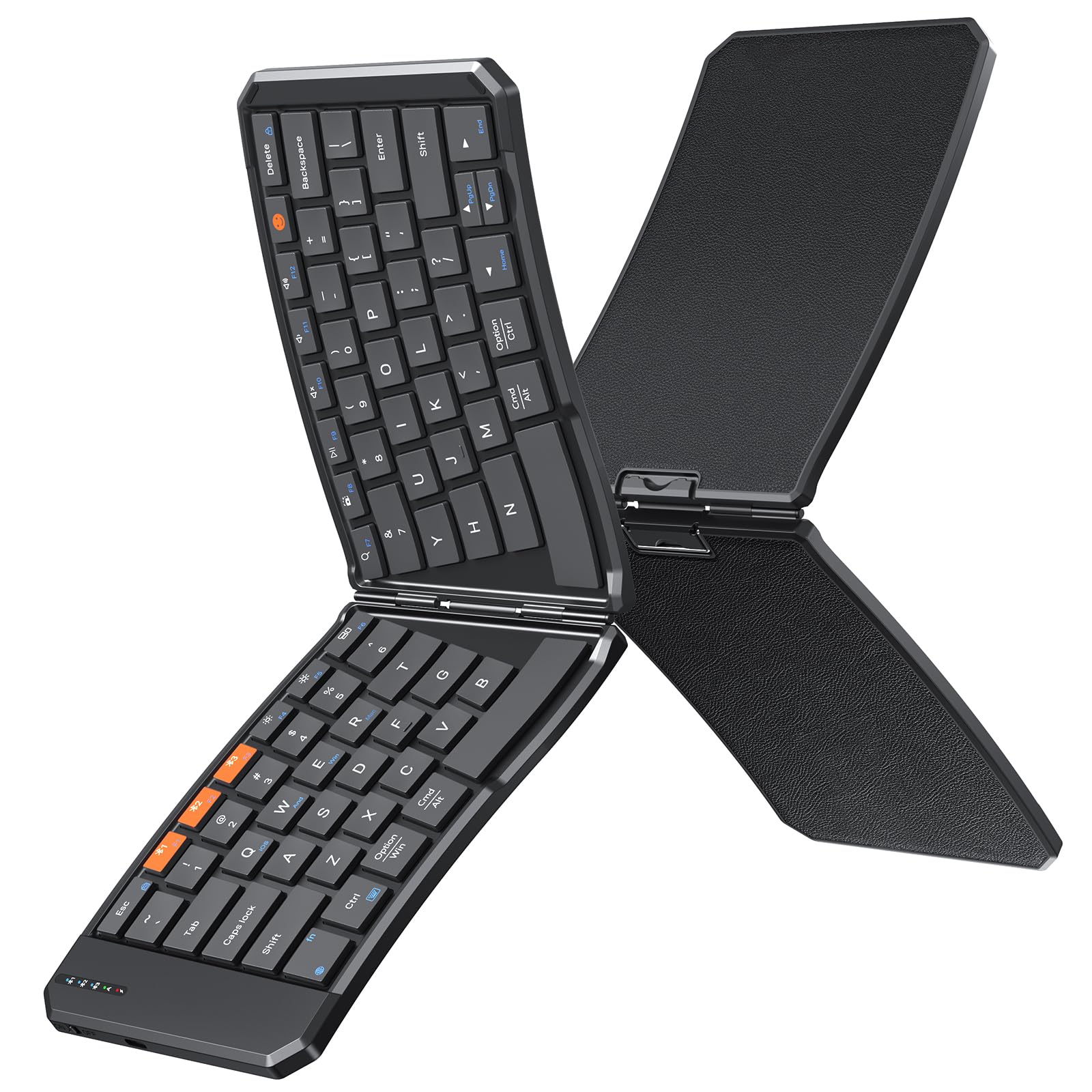 Doci Foldable Bluetooth Keyboard, Split Ergonomic Portable Keyboard for Business Travel, Ultra-Thin Folding Rechargeable Wireles