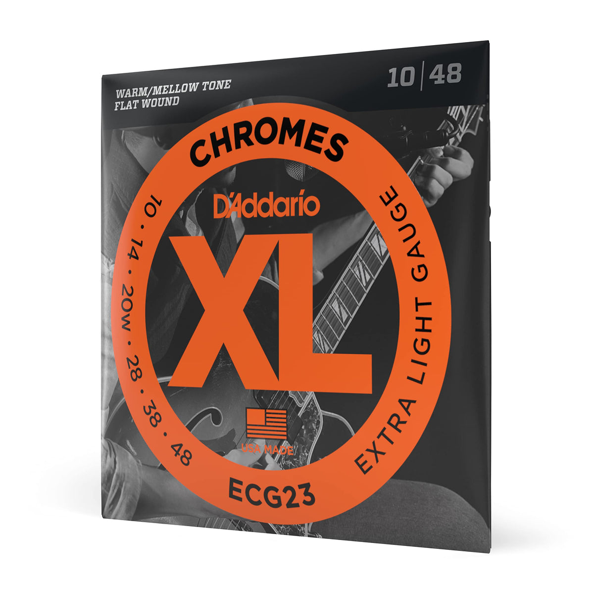 Daddario Guitar Strings - Xl Chromes Electric Guitar Strings - Flat Wound - Polished For Ultra-Smooth Feel And Warm, Mellow Tone