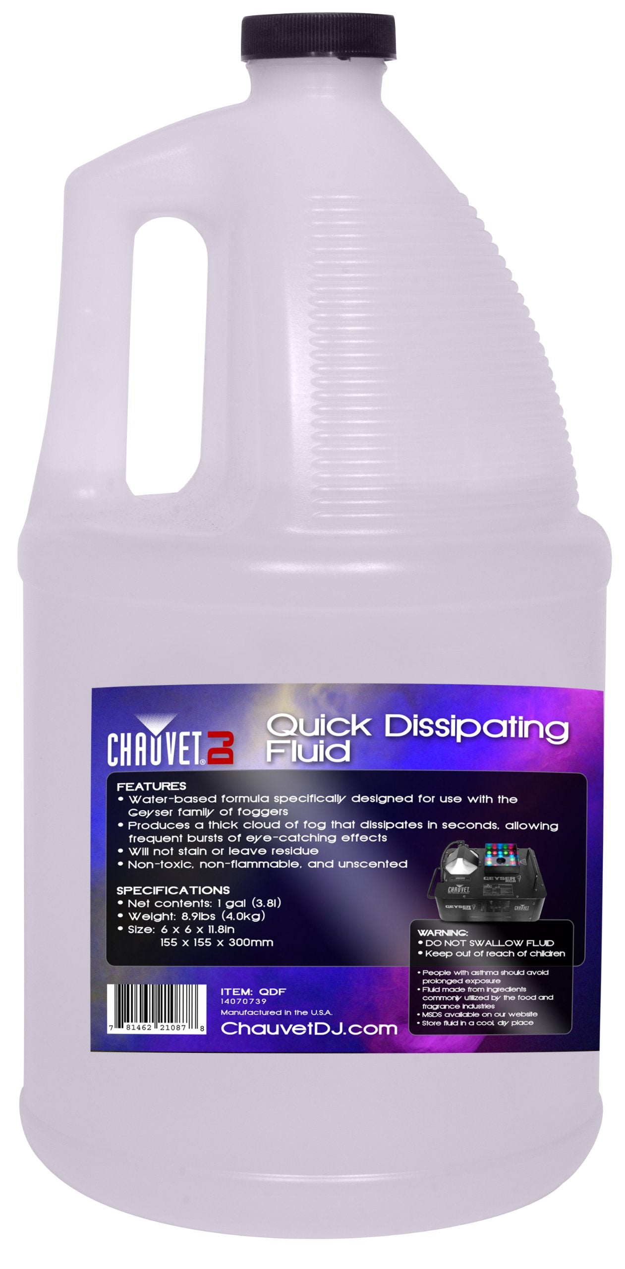 CHAUVET DJ QDF Quick Dissipating Fog Machine Fluid - 1 Gallon | Fog Machines (Packaging May Vary)