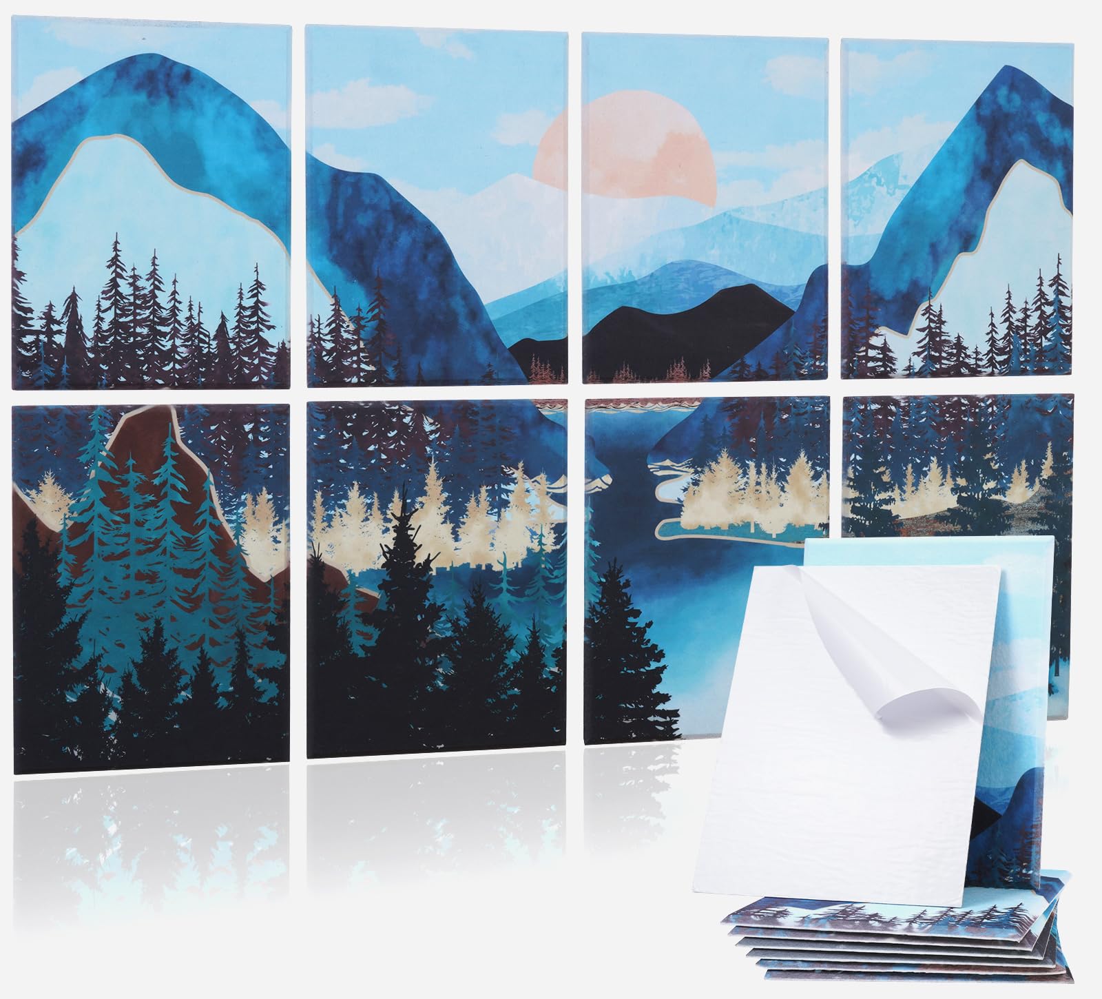 Tutmyrea Art Acoustic Panels, Sound Proofing Padding, 8 Pack Acoustical Soundproof Wall Panels, 48'' X 32'' Self-Adhesive Decora