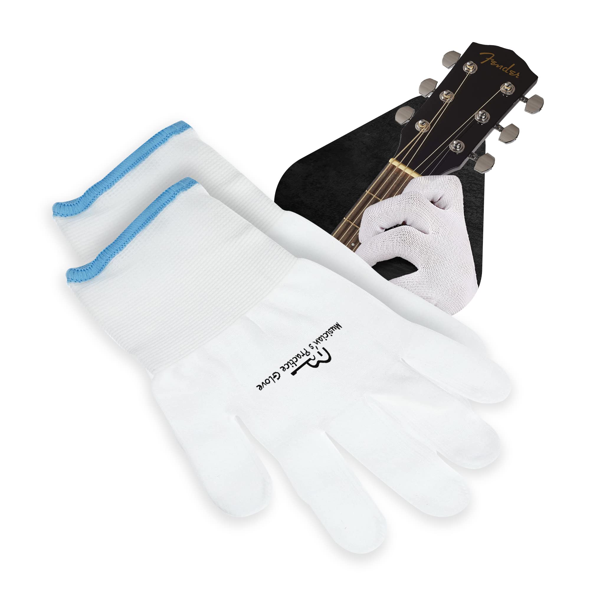 Musician'S Practice Glove -2Pack For Men And Women, Hand Issues, Outdoor Gigs And More, Xs, White