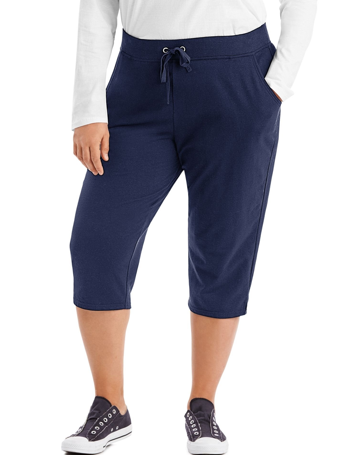 Just My Size Womens Plus-Sizefrench Terry Capri With Pockets