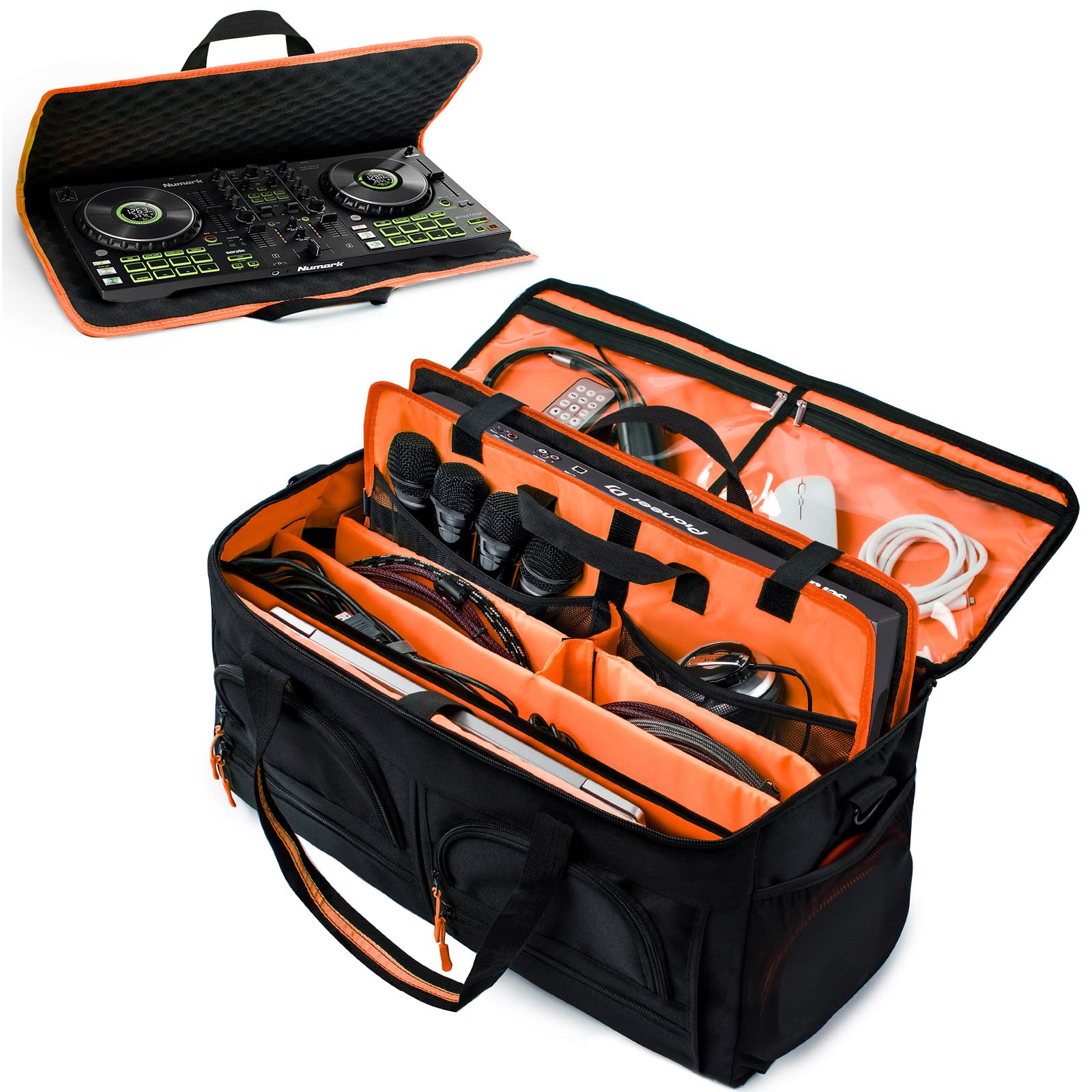 MYBAGZING Dj Bag for Equipment, Gig Bag for Musicians,Large Dj Cable File Bag, With Sponge Cases for Pioneer DDJ flx4 DDJ-400,DD