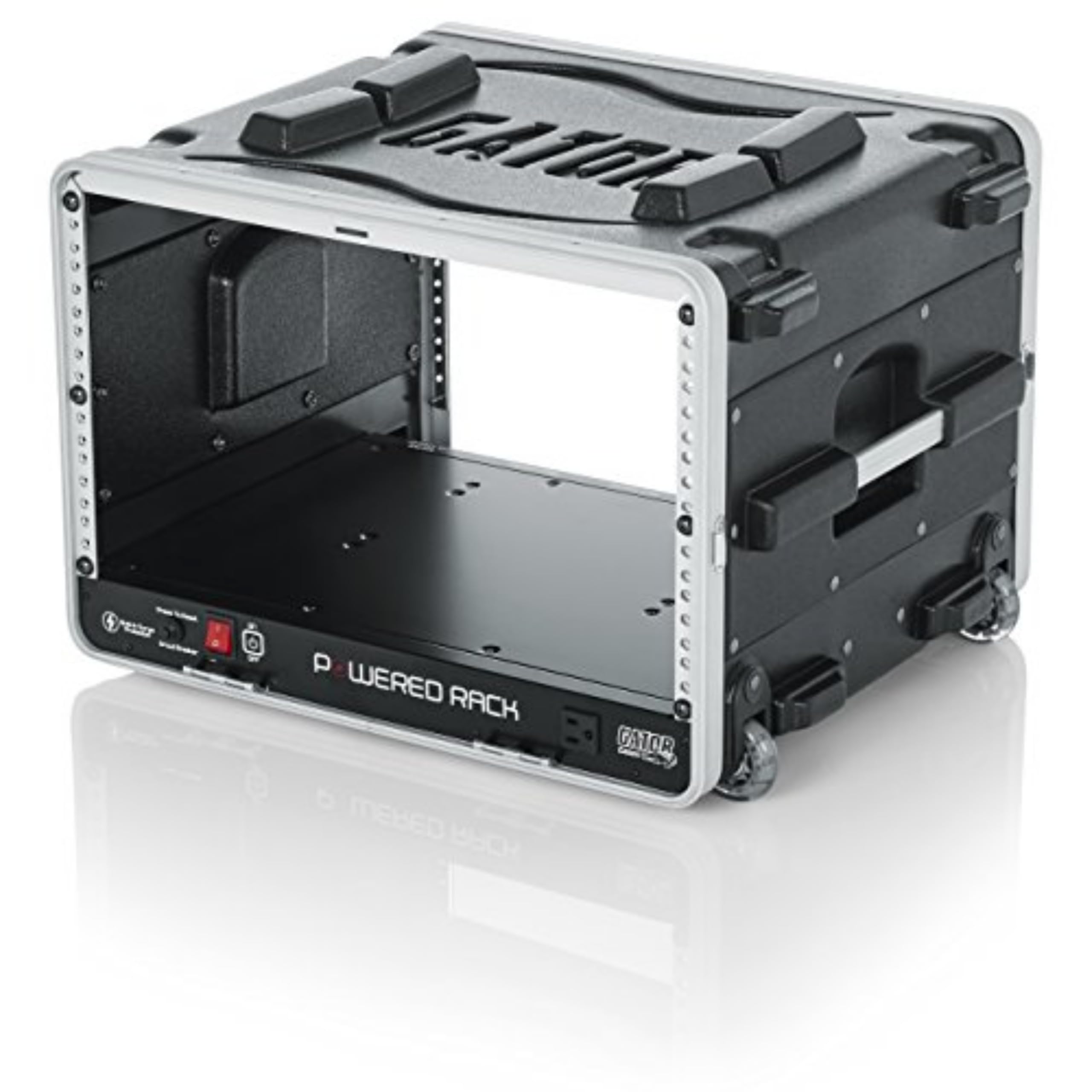 Gator Cases Lightweight Molded 4U Rack Case with Built-in Power Supply,Retractable Tow Handle,19.25 depth, 6U (GRR-6PL-US)