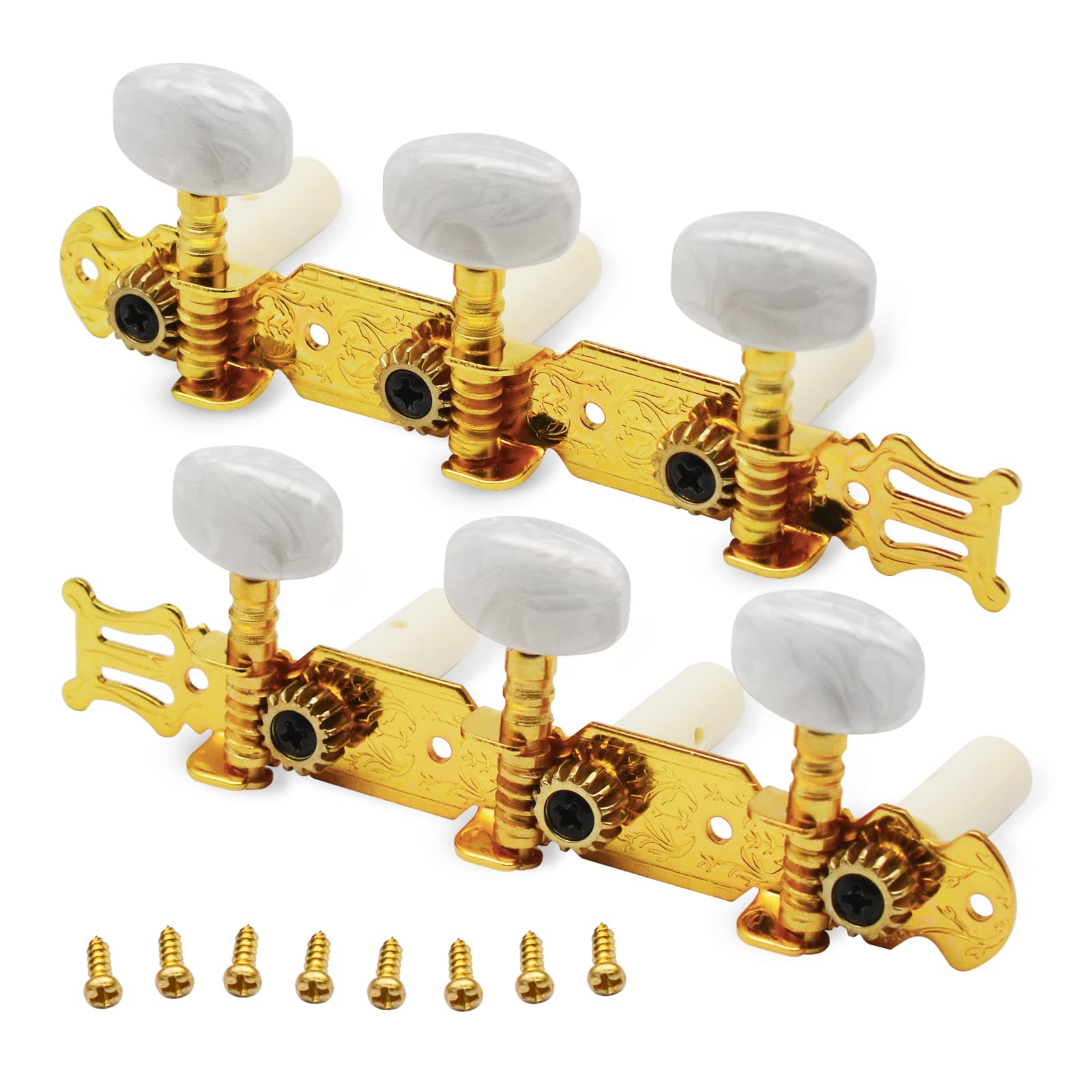 Saphue A Set Of 1R1L Gold Classical Guitar Tuning Pegs Keys Tuners Machine Heads