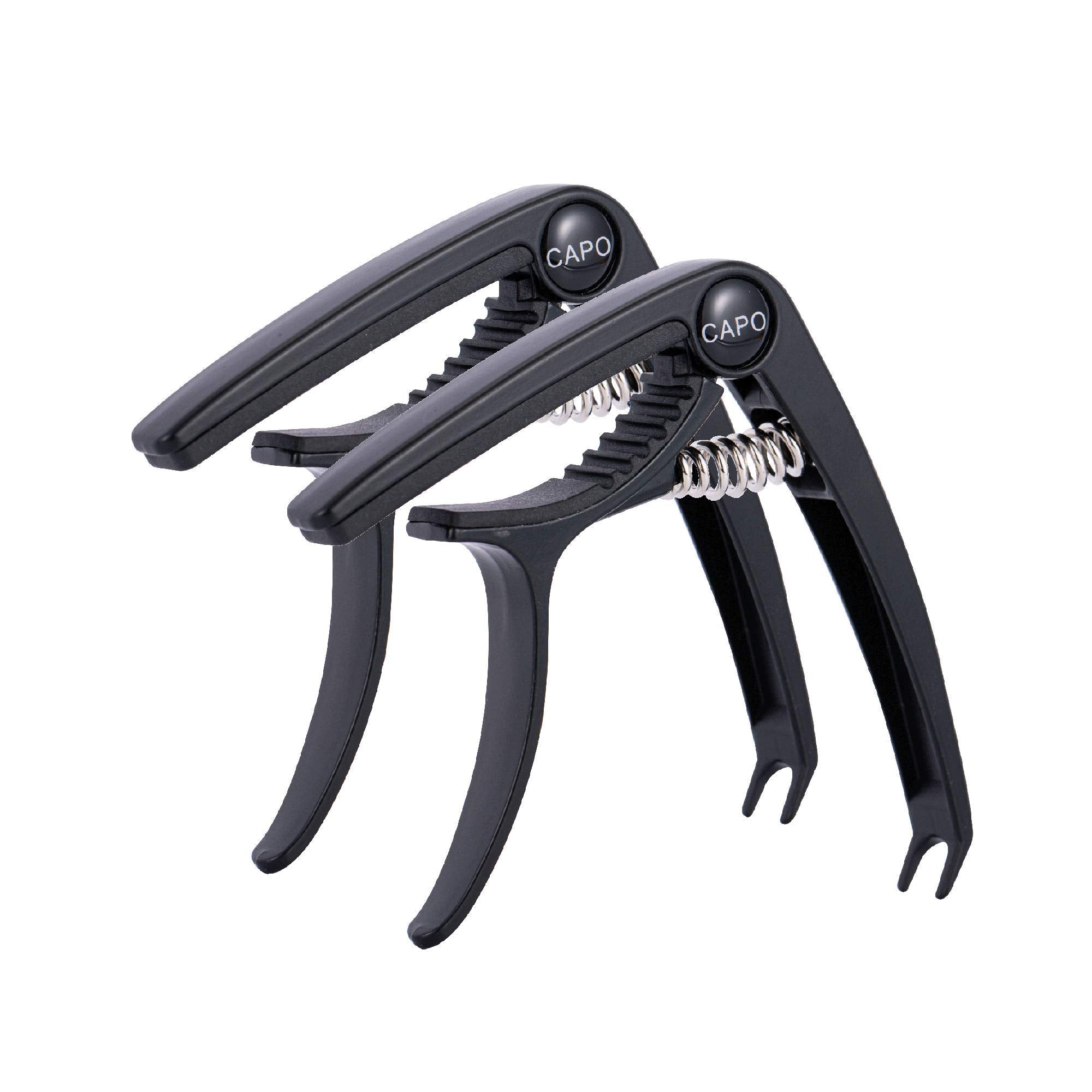 Guitar Capo 2 Pack Acoustic Capo Guitar Clamp For Acoustic Electric Bass Guitar Ukulele (2 Pcs Black)