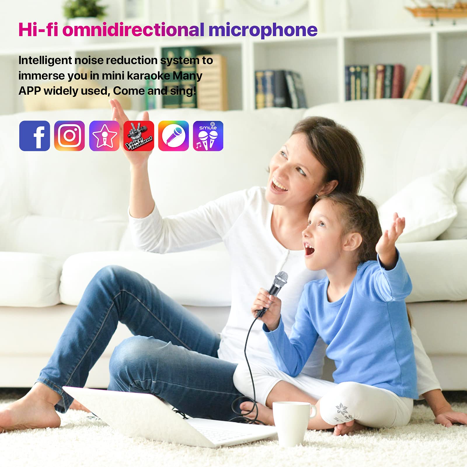 JeMii Mini Microphone,Tiny Microphone,Phone Microphone, Asmr Microphone,Mini Karaoke Microphone,forVoiceRecording Chatting and S