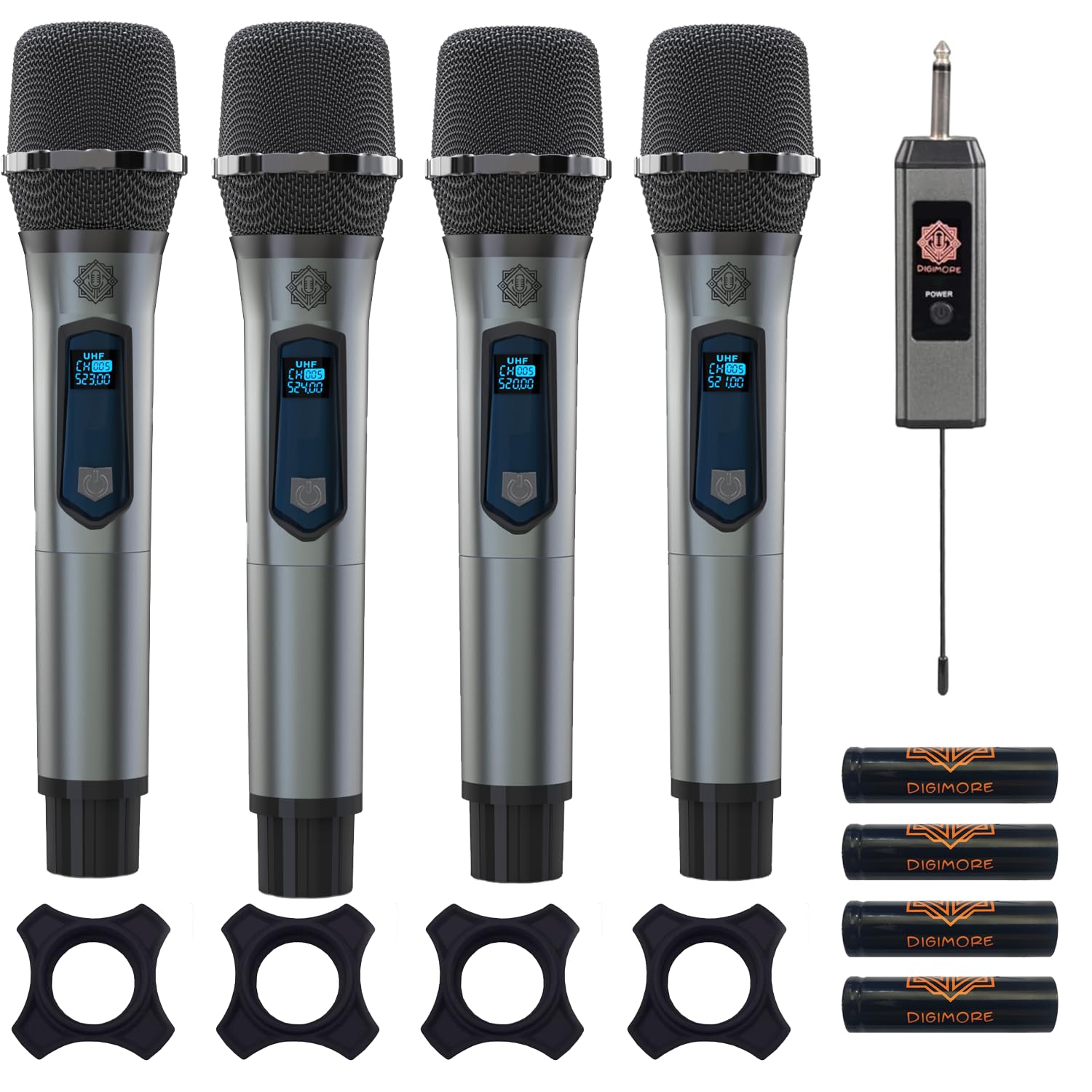 DIGIMORE UHF Wireless Microphone with Rechargeable Receiver and Mic System for House Parties, Outdoor Party, Singing, Classroom 
