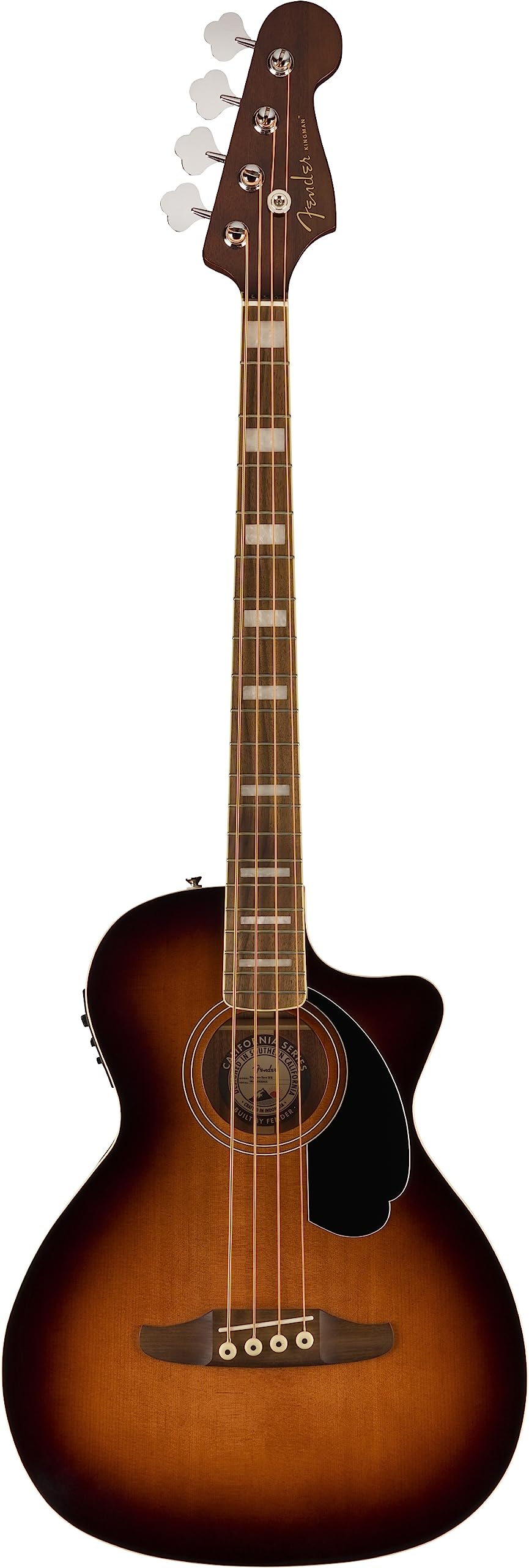 Fender Acoustic Bass Guitar, 4-String, Kingman V2 With Fishman Bass Acoustic Guitar Pickup With Tuner, Equalizer And Phase Contr