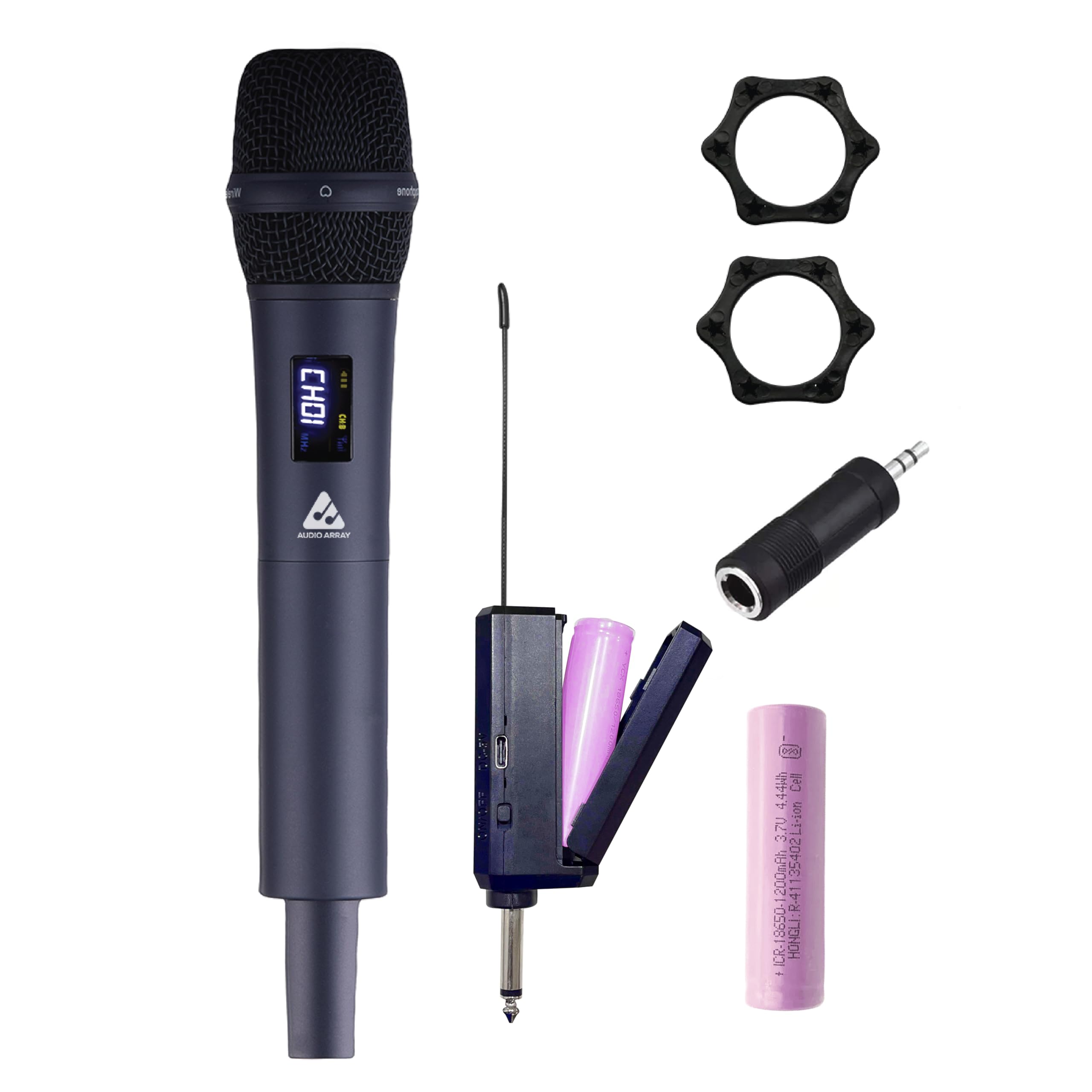 Audio Array Am-W33 Uhf Metal Solo Wireless Microphone Set | 2000Mah 6-8 Hours Battery Backup | Range Up To 50M | Karaoke Singing