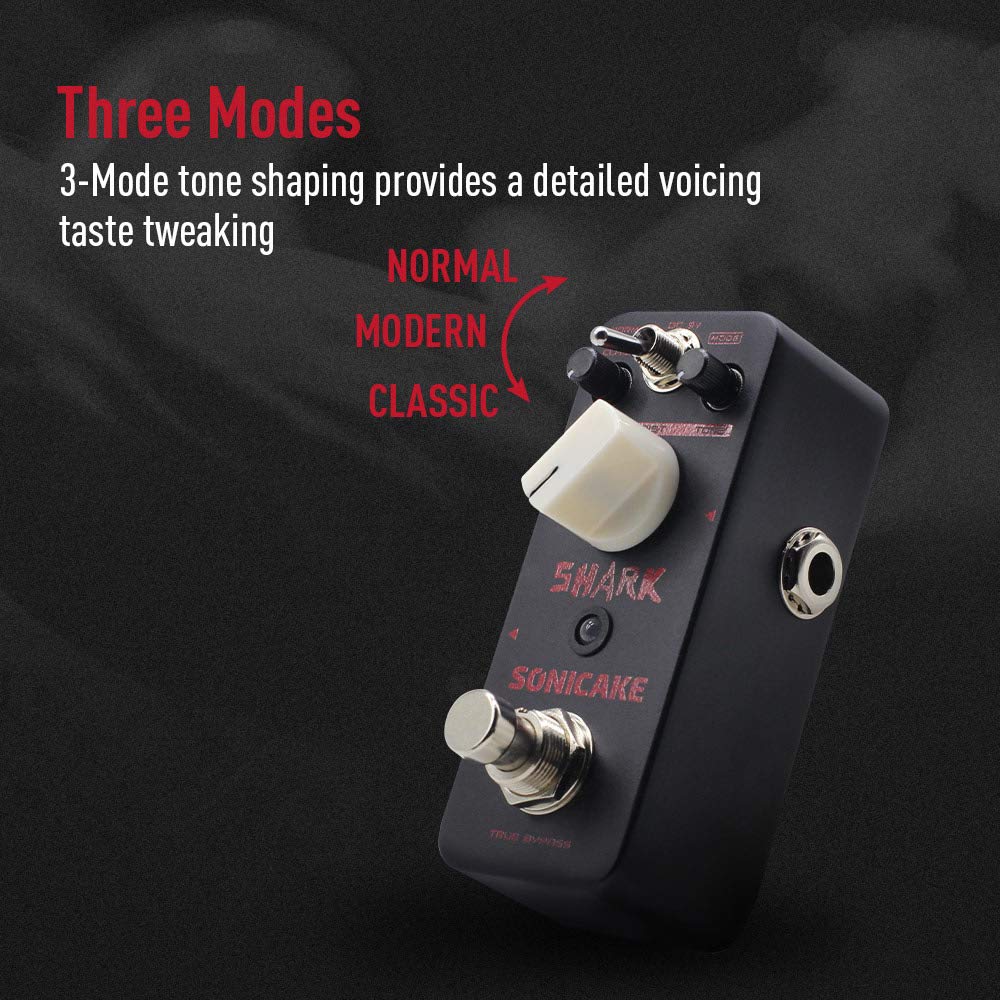 SONICAKE Distortion Guitar Pedal 3 Modes Normal, Modern, Classic High Gain Distortion Guitar Effects Pedal True Bypass