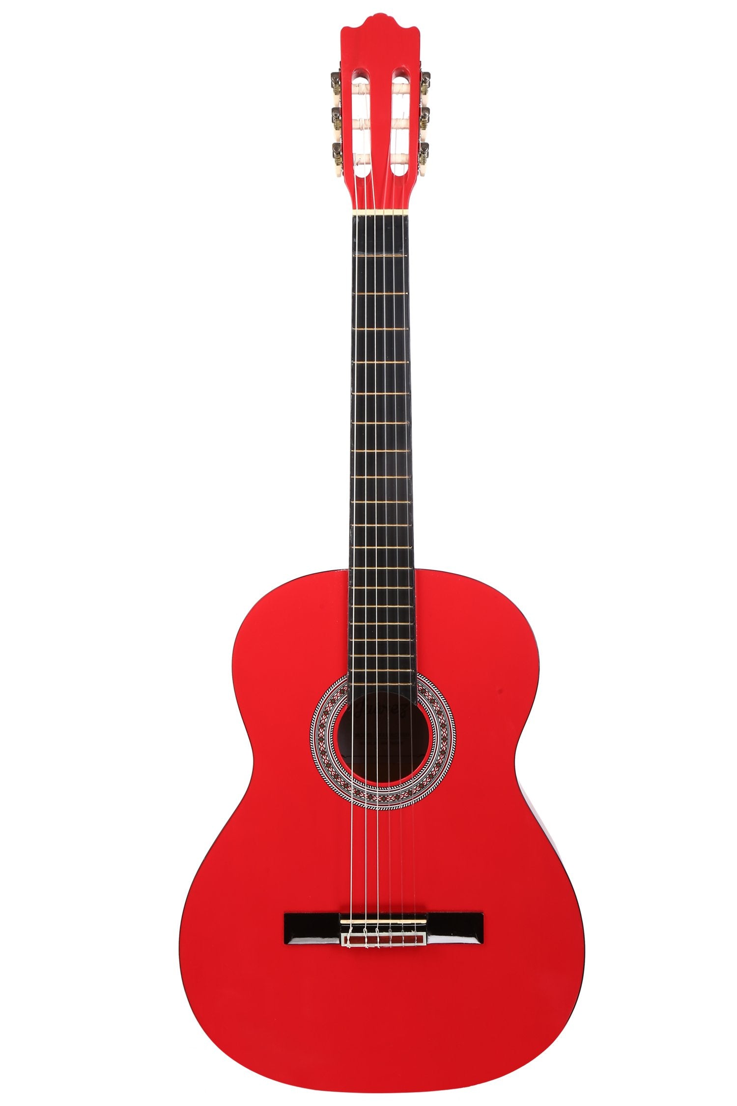 Jurez 39C/Red Classical Guitar Full Size Deluxe Nylon Strings, Red Gloss Finish