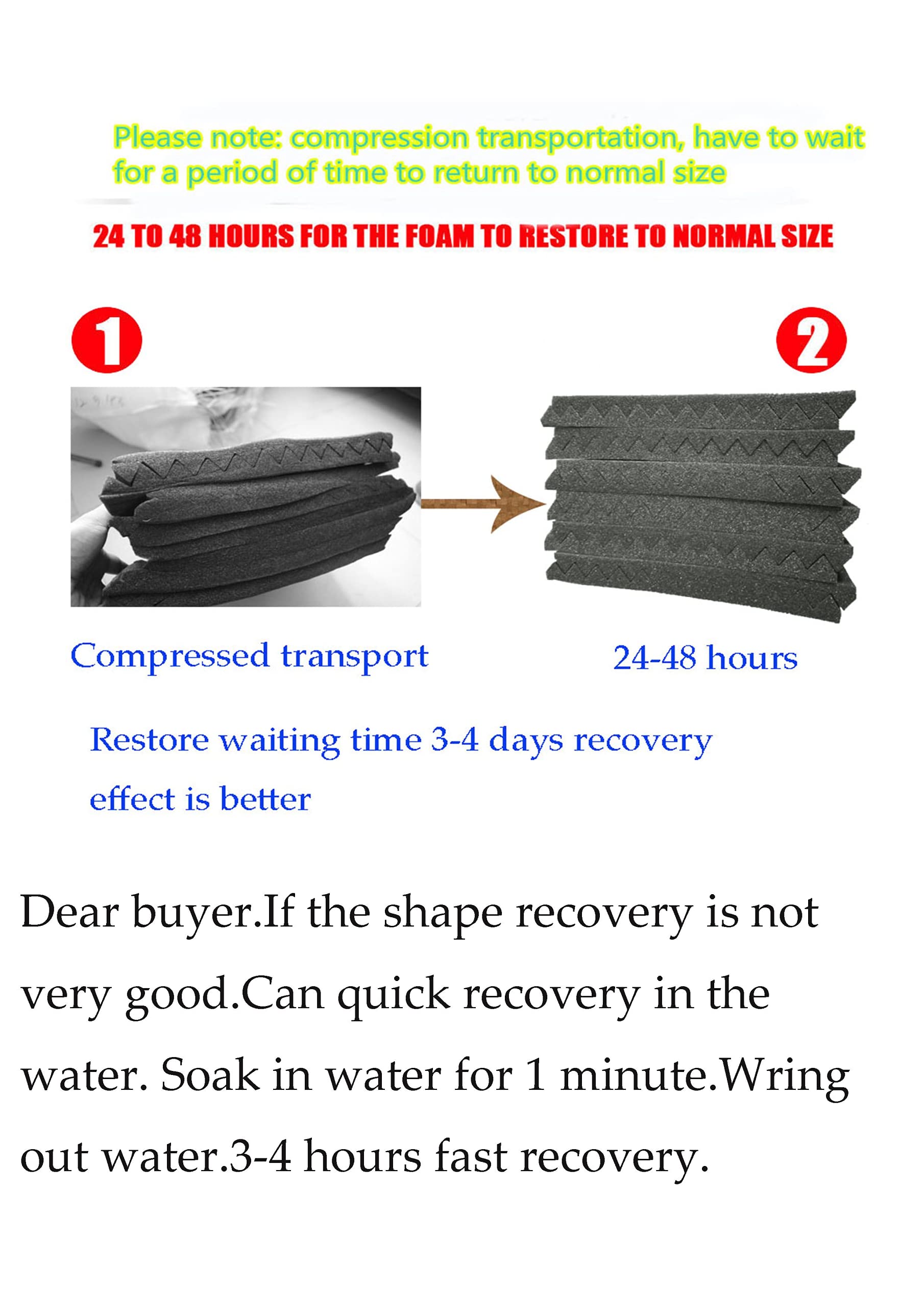 96 Pack Blue/black Absorb the echo Acoustic Foam Panel Wedge Studio Soundproofing Wall Tiles 12'' X 12'' X 1''