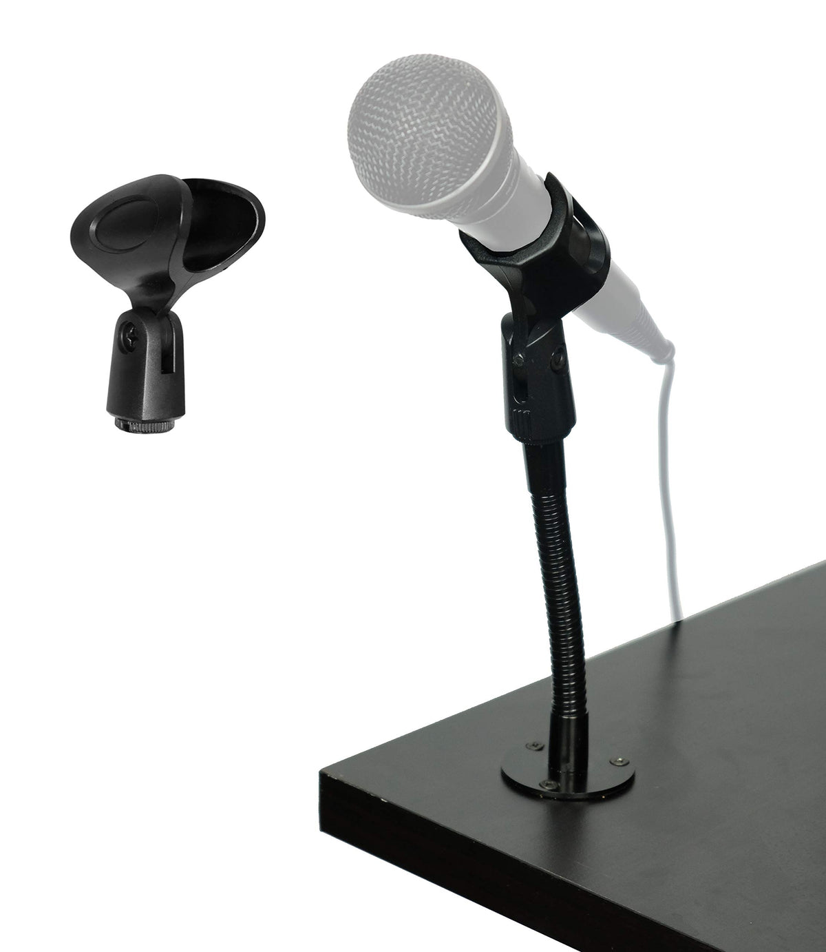 Spintech Desk Mounted Adjustable Gooseneck For Microphone Mount That Screws In To Tables Podiums (13)