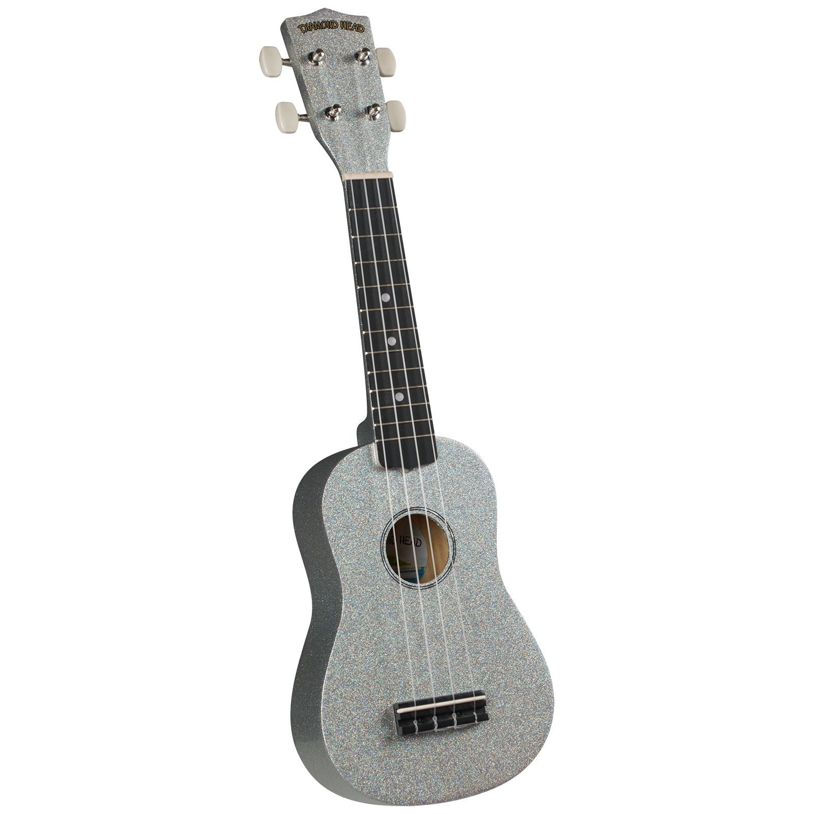 Diamond Head, 4-String Soprano Hot Rod Uke Silver Sparkle, Cadillac Chrome, (DU-149)