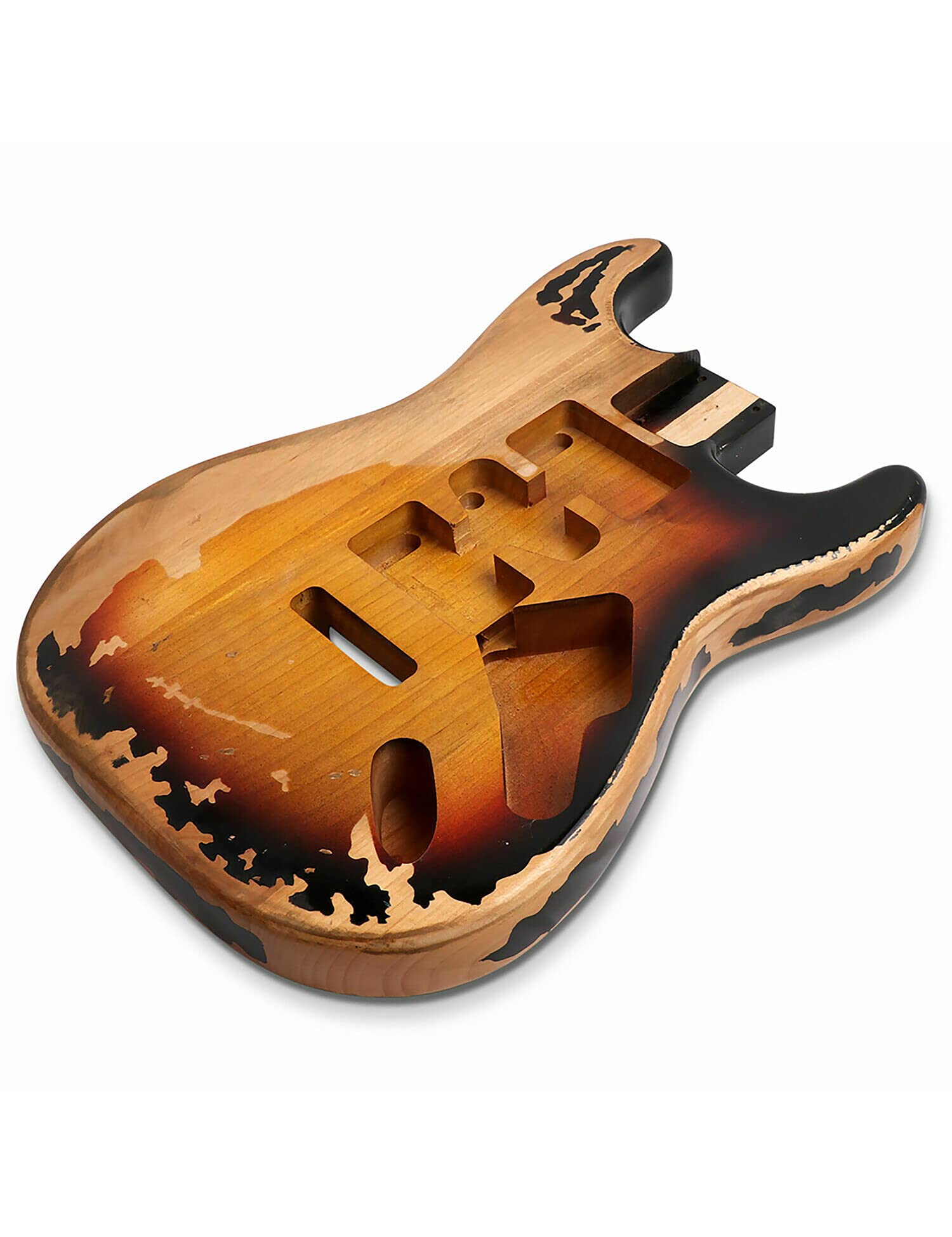 Sunsmile Relic Electric Guitar Body Nitro Alder Strat Style HSH DIY Guitar Body 3 Tone Sunburst.