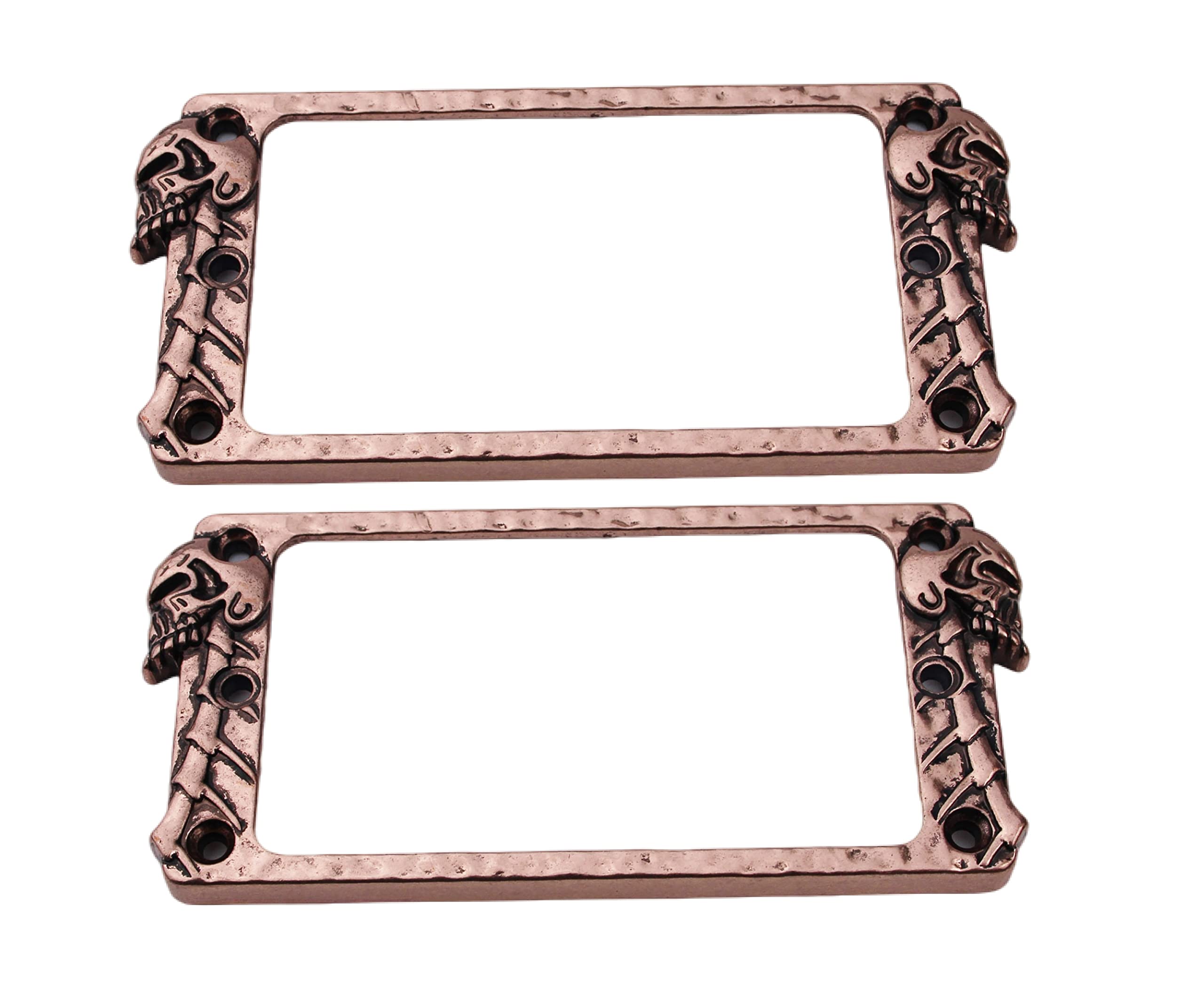 Guyker Metal Flat Humbucker Cover, Pickup Mounting Ring Set - Bridge Neck Pickups Frame Replacement Part For Electric Guitar Or