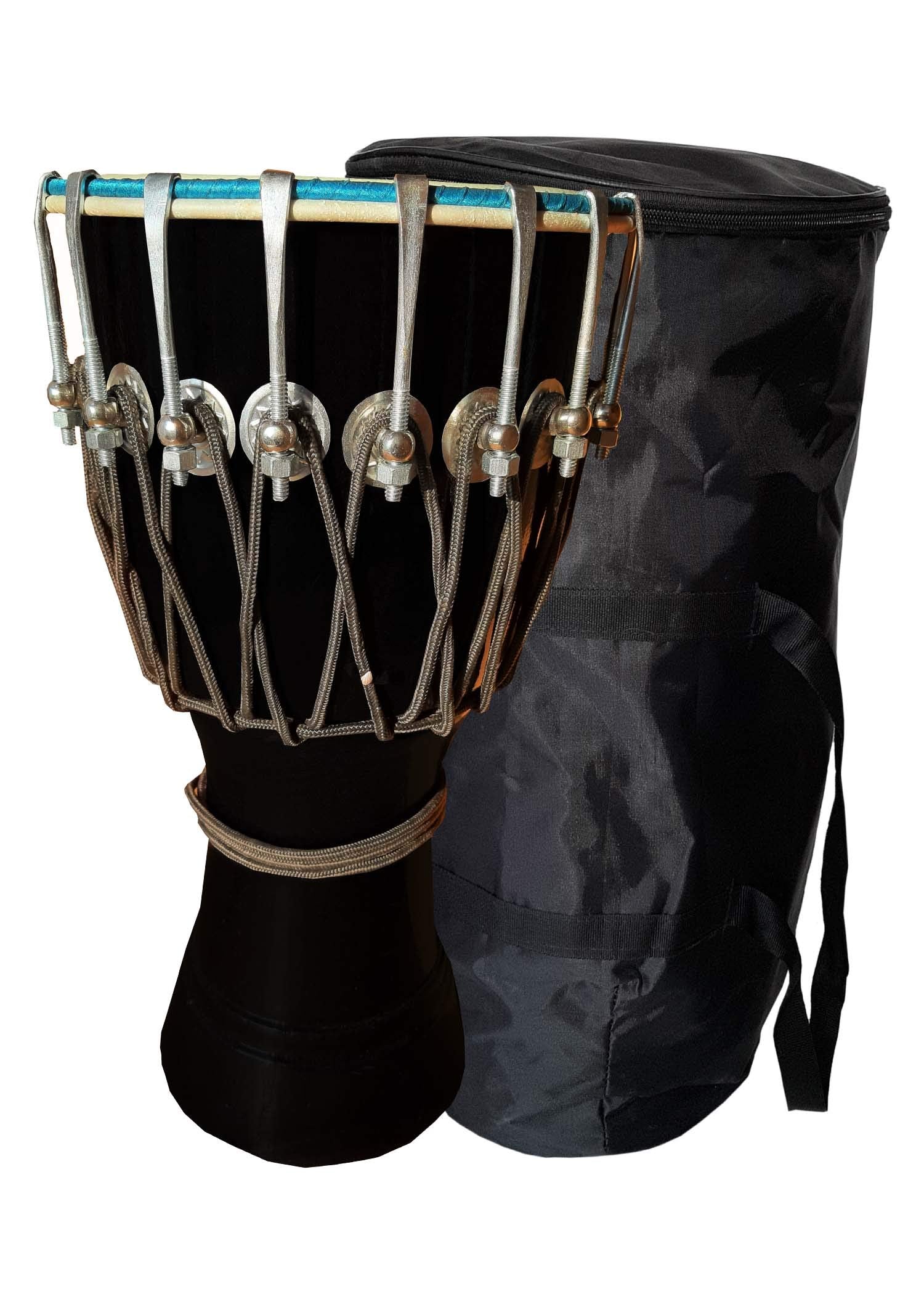 Gt Manufacturers Musical Instrument Free Style Rope And Bolt Djembe With Bag (Black)