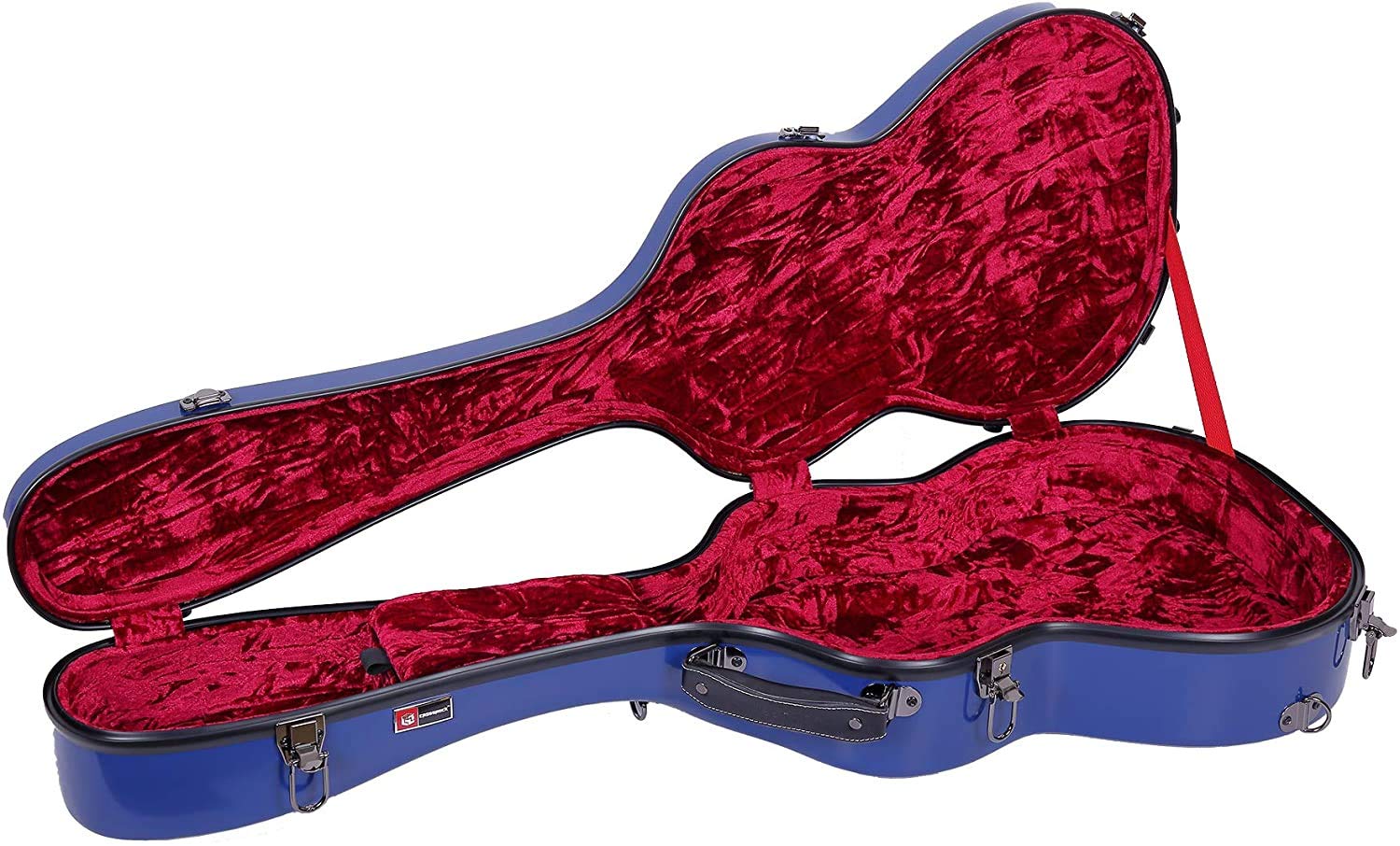Crossrock Fiberglass Hardshell Backpack Style Navy Blue 3/4 Classical Guitar Case