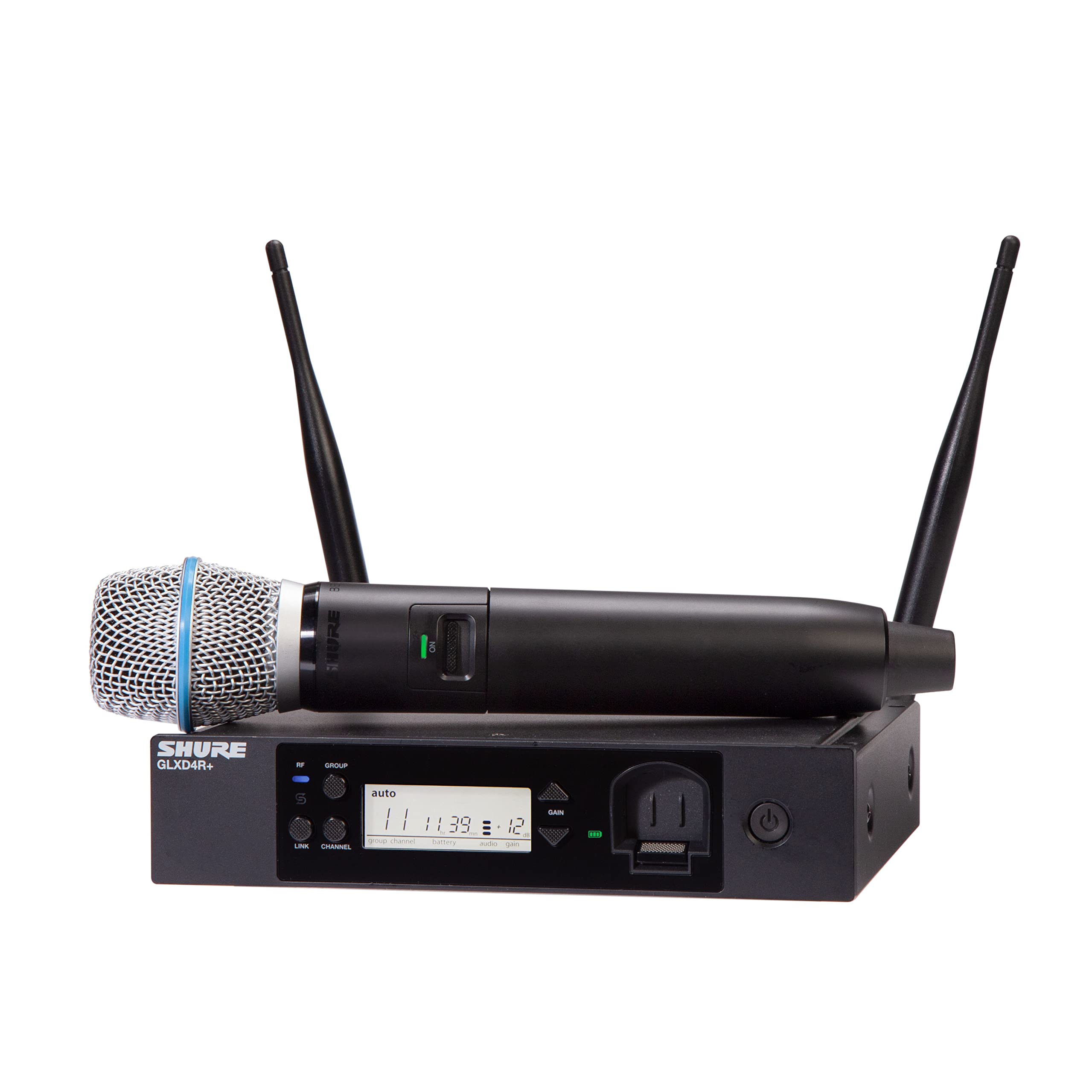 Shure GLXD24R+/B87A Dual Band Pro Digital Wireless Microphone System - 12-Hour Battery Life, 100 ft Range | BETA 587 Handheld Vo