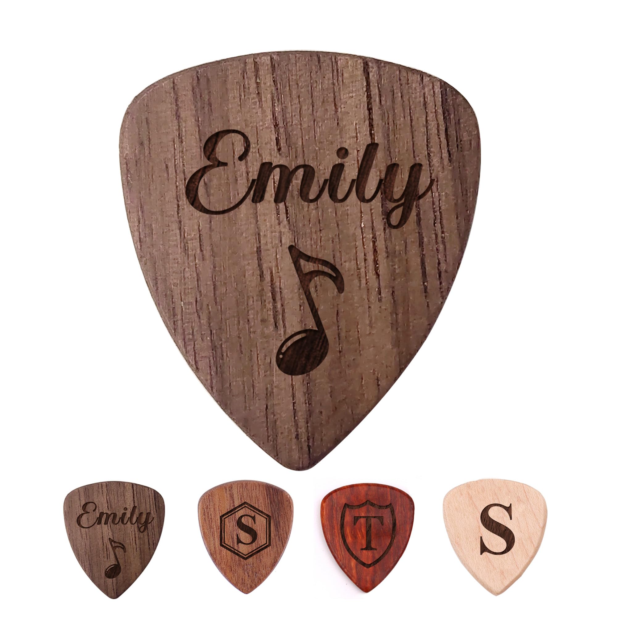 Personalized Guitar Picks Engraved Wooden Guitar Pick Personalized Gifts For Men Him Kids Her Daughter Guitar Plectrums For Birt
