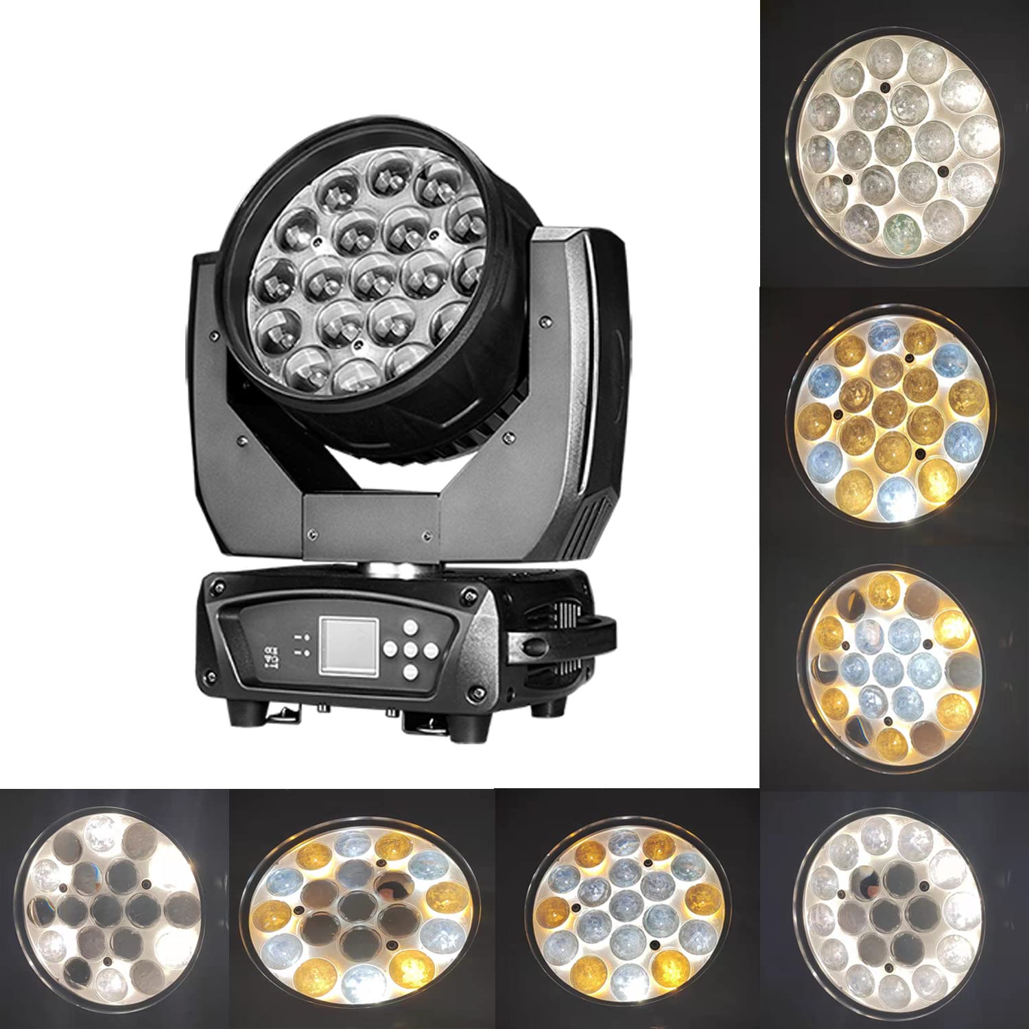 Boulder Pro 19x15W Zoom Wash Moving Head with Variable White Warm White Plus Cool White 2in1 LEDs Ideal for Church, Theater, Stu