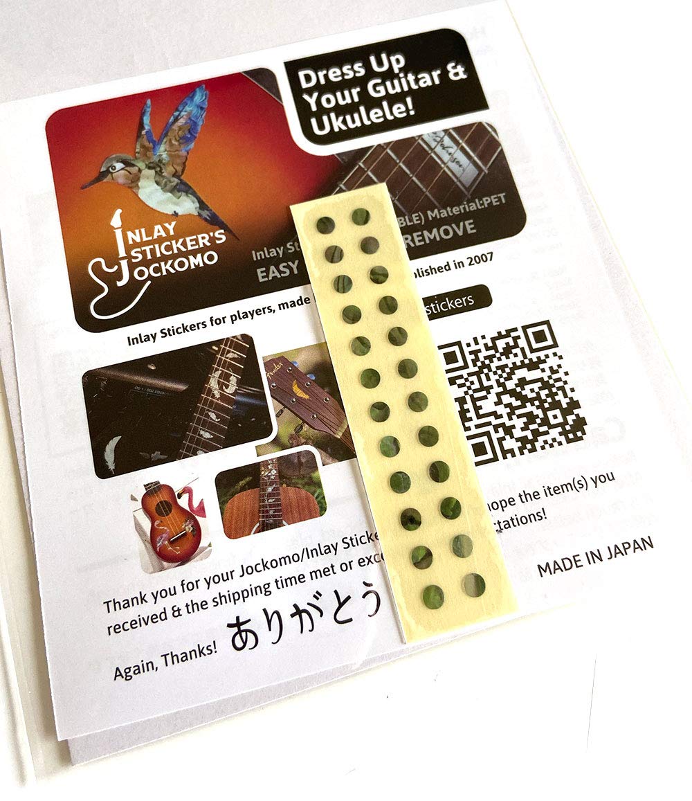 Inlay Sticker Fret Markers For Guitars & Bass - 1/8'' Small Side Marker Dots - Abalone Green