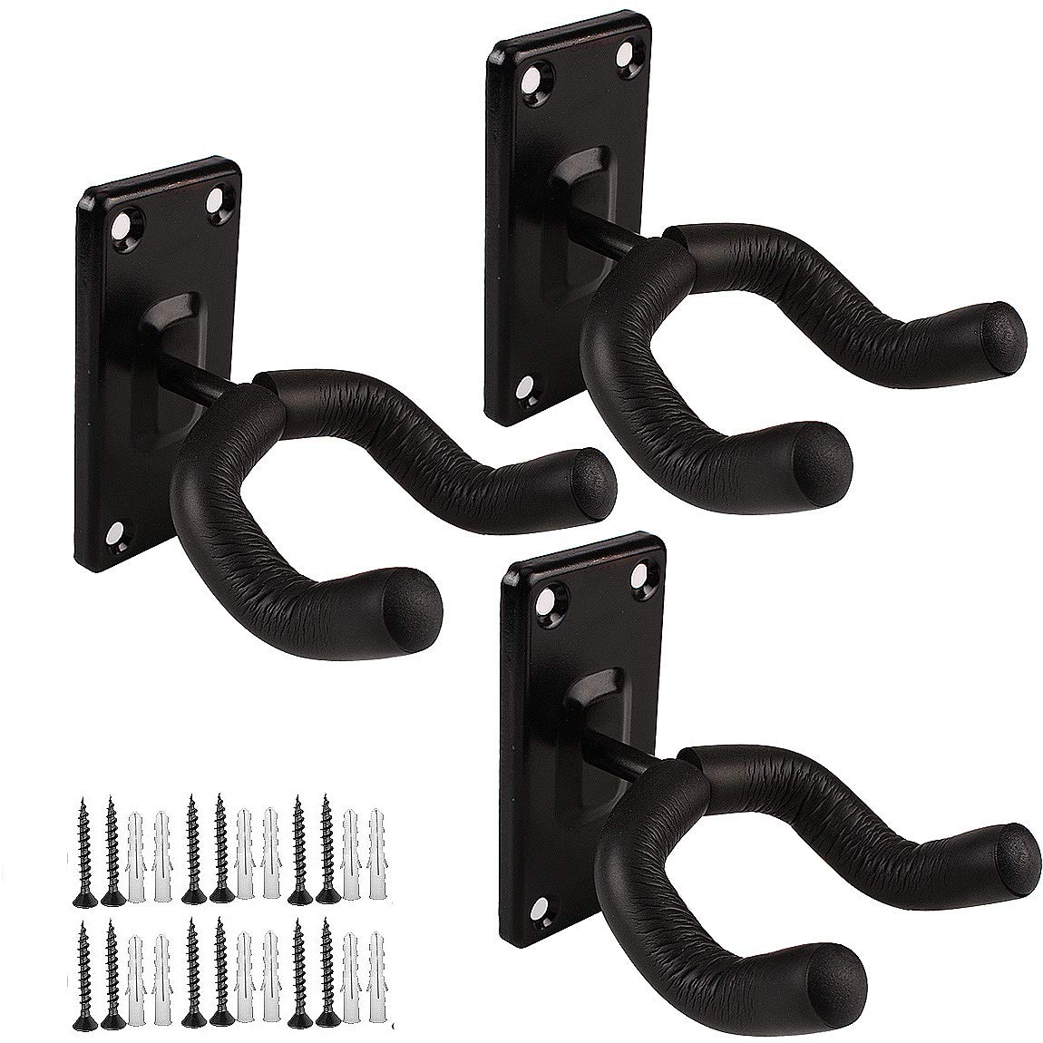 Guitar Wall Mount Guitar Hanger Acoustic Electric Guitar hanger Bass Ukulele Black hook Metal Holder Hangers
