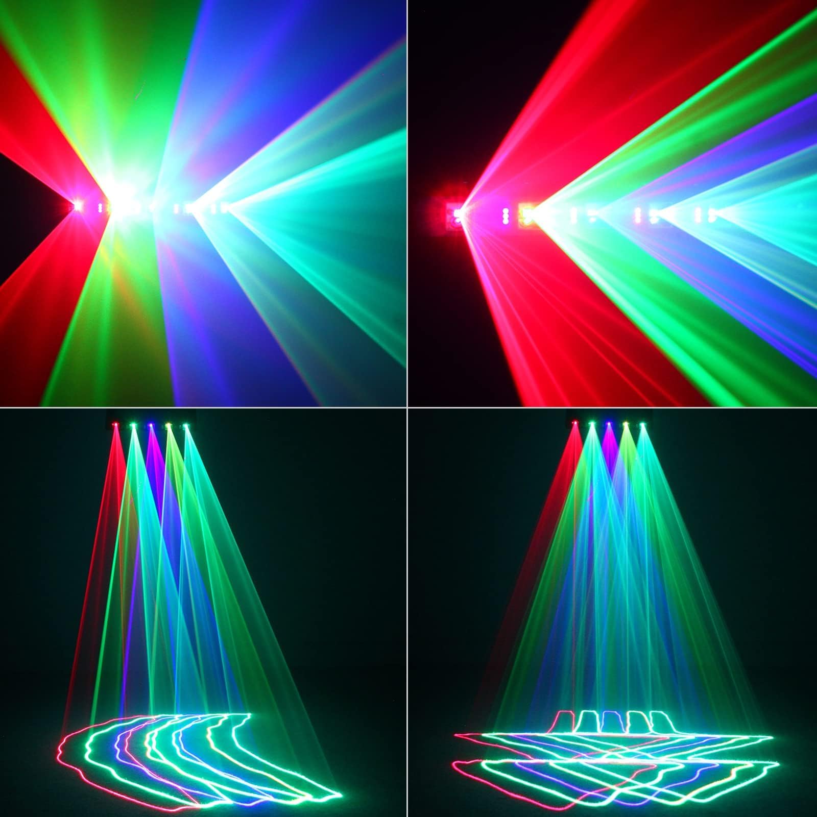 UKing Stage Laser Light DJ Light, 5 Beam Effect Sound Activated DJ Party Lights RGBYC LED Projector Party Lights Music Lights w